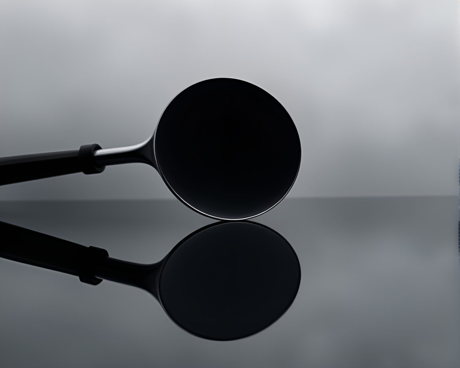 A surreal image of a trumpet reflecting in mirror shards