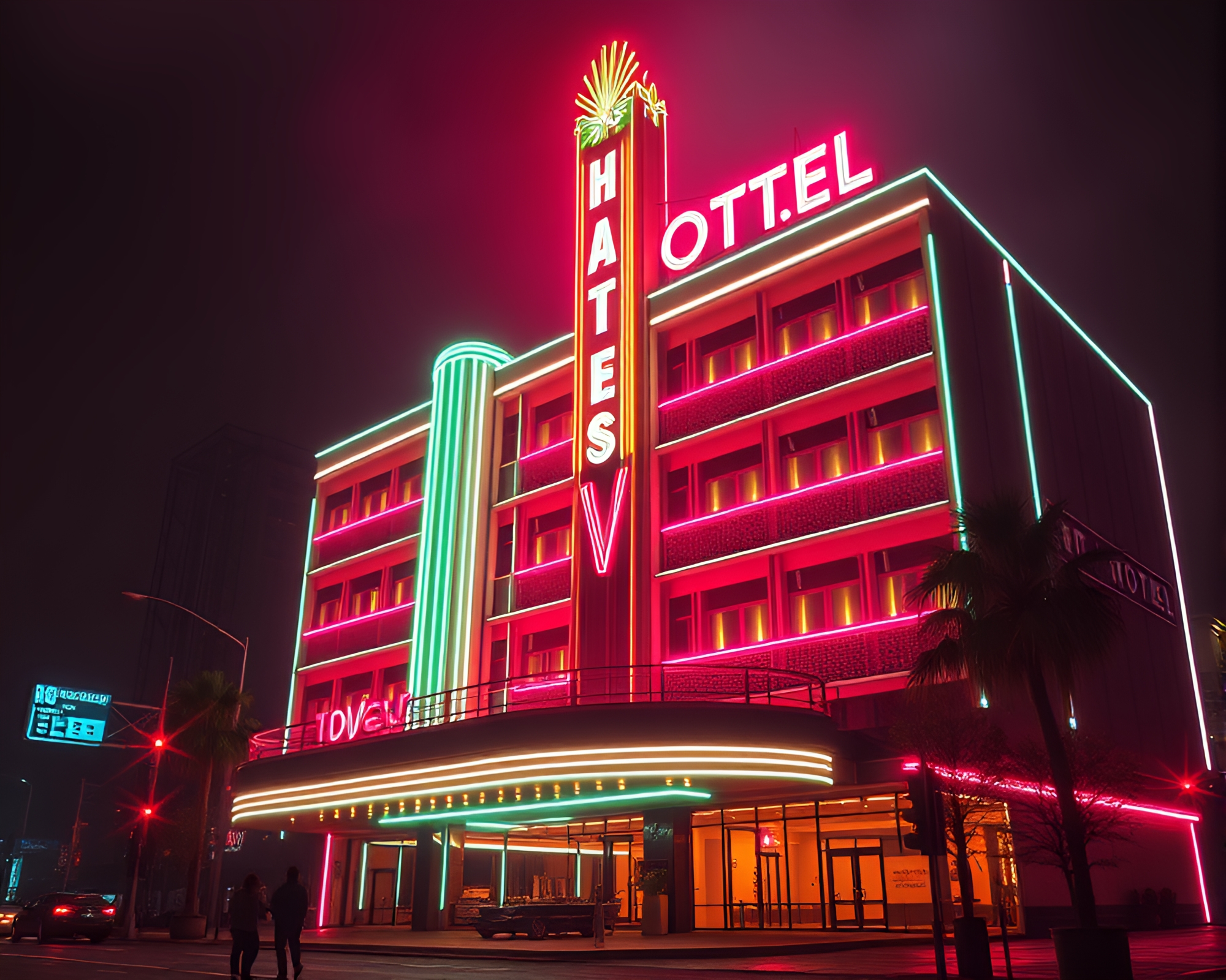 Art Deco Neon Glow: Retro Futurism Fiber Optics – free AI stock image