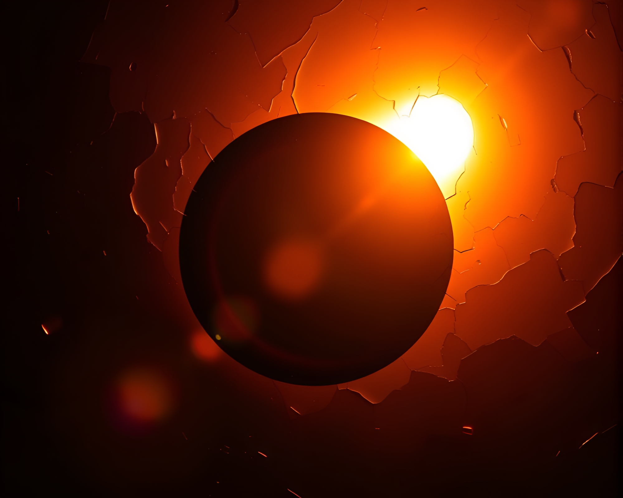 Eclipse Reflections: Glass Distortion in Jewel Tones – free AI stock image