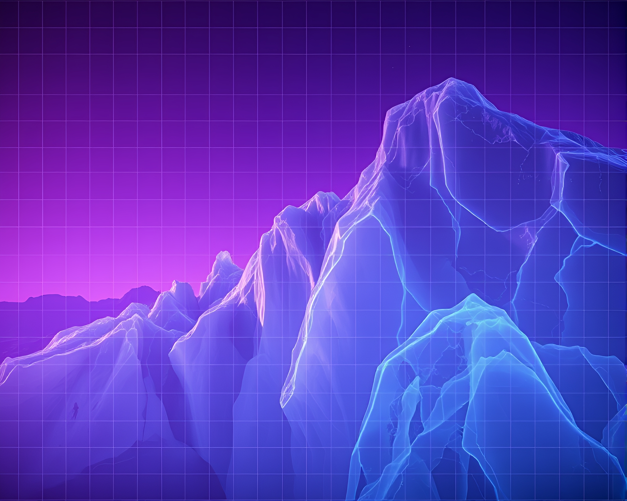 Glacier Grid: Twilight X-Ray Composition – free AI stock image