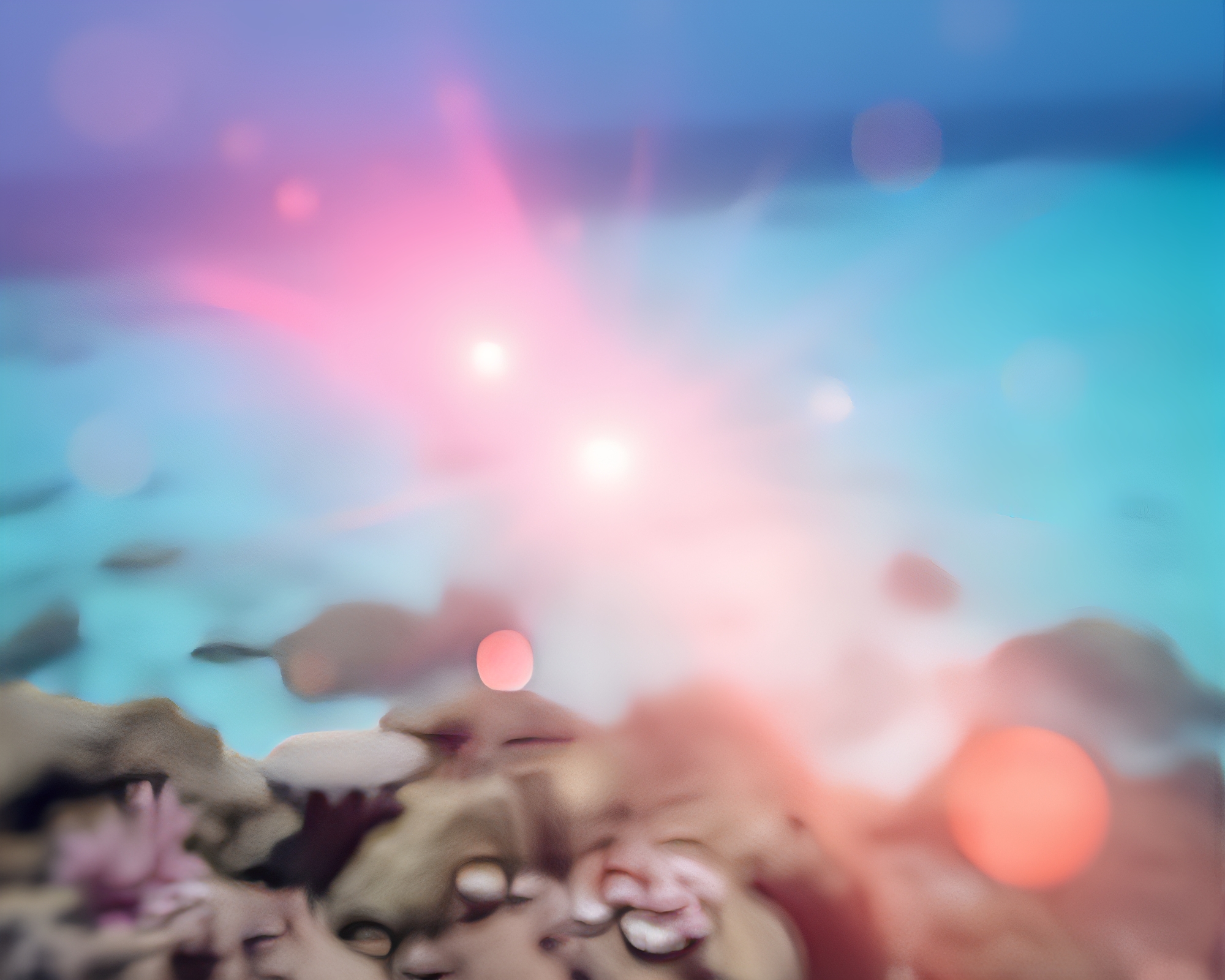 Coral Atoll Lens Flare Burst Data Visualization – free AI stock image