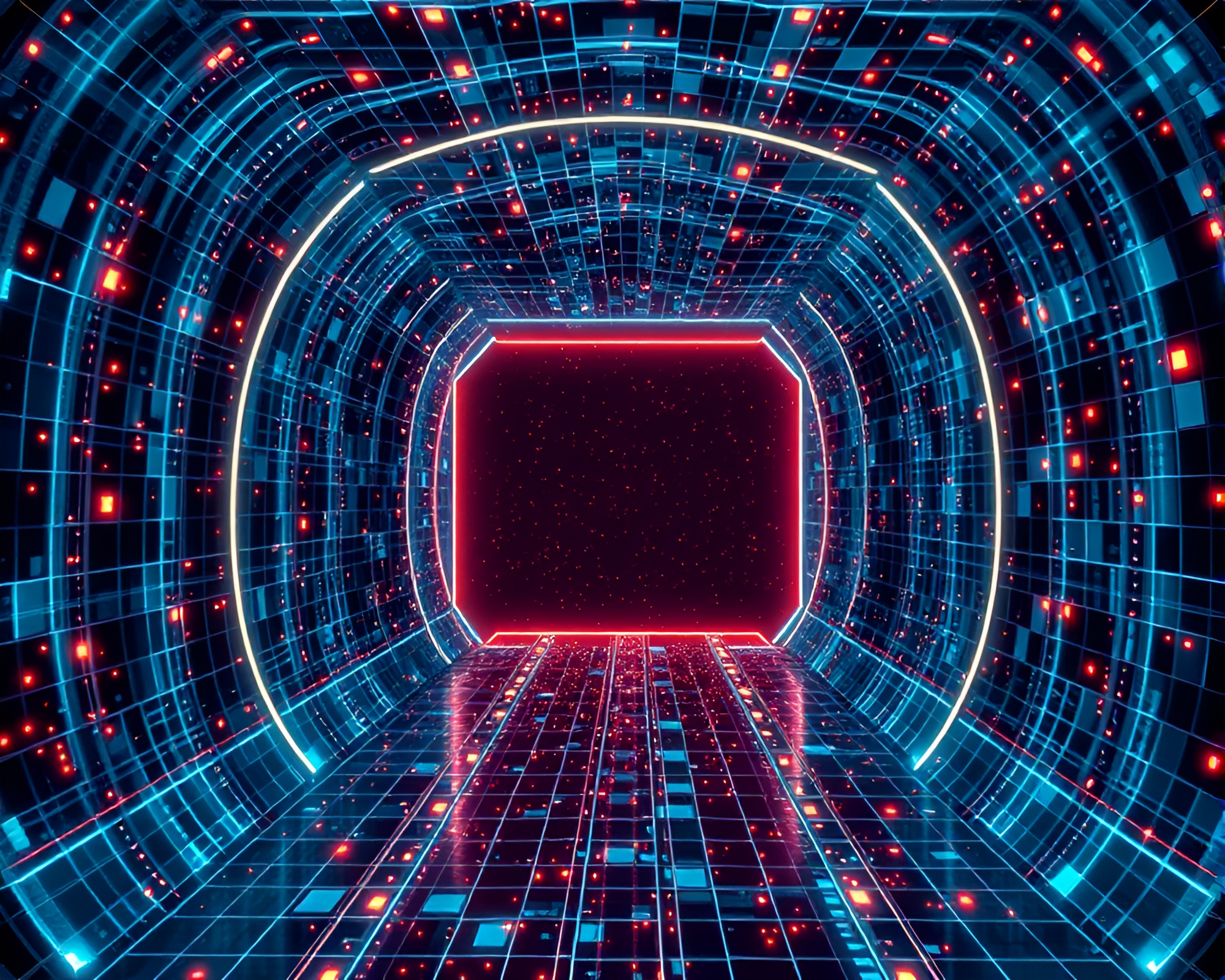 Quantum Teleportation Device in Fractal Glow Mosaic – free AI stock image