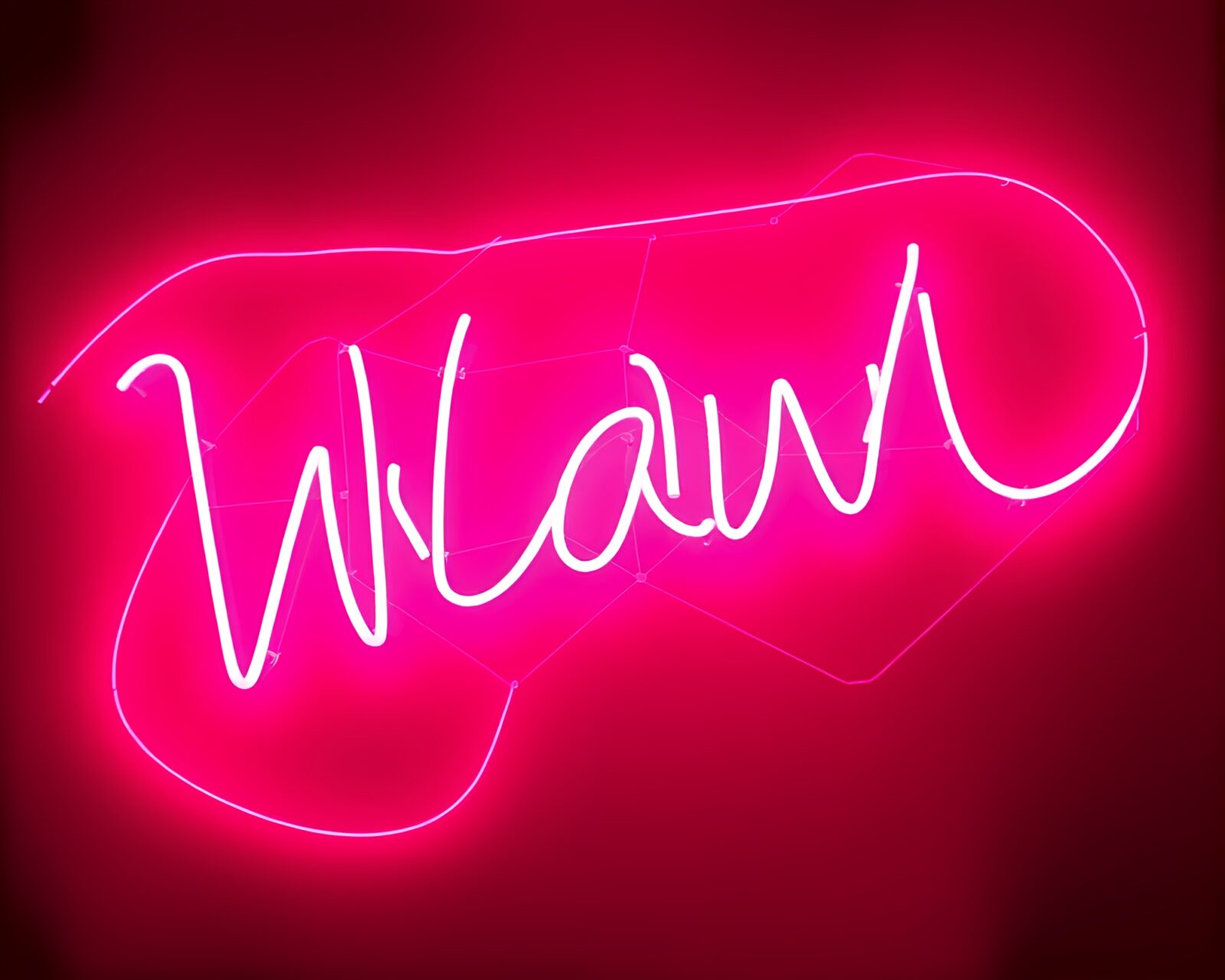 3D render of a dwarf in neon wireframe style