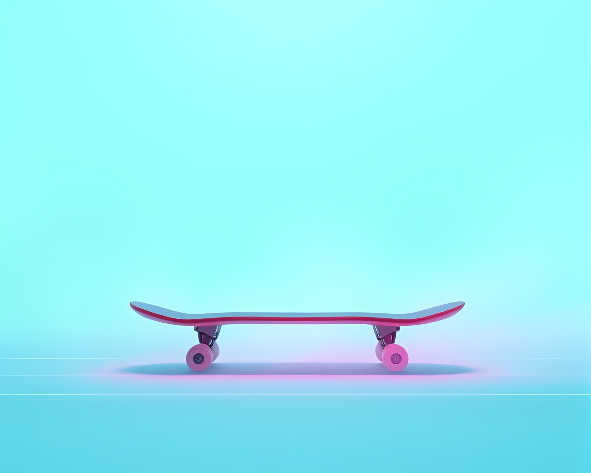 Skateboarder in Mint Green Voxel Fog – free AI stock image