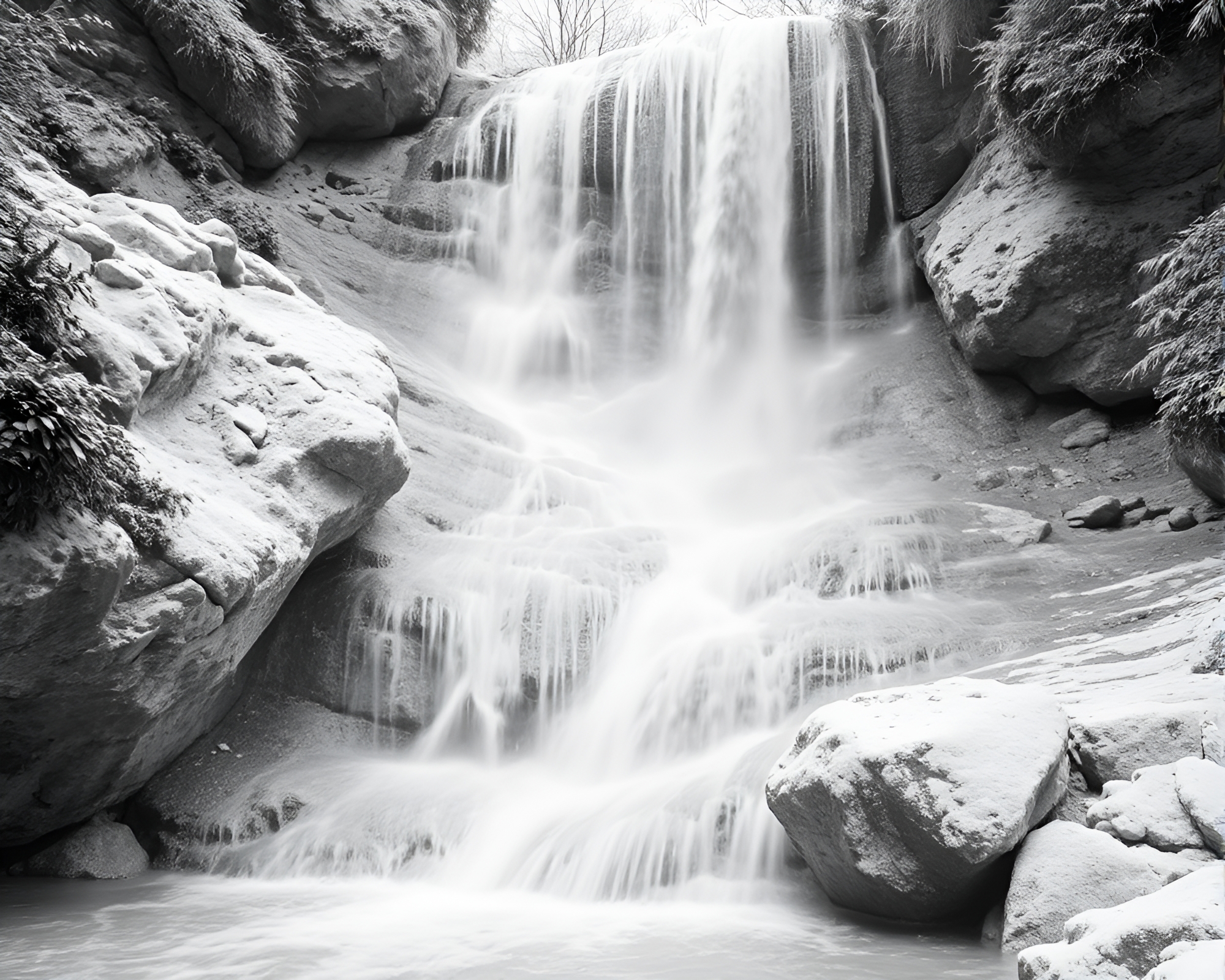 Spectral Waterfall: Thermal Imaging Studio Shot – free AI stock image
