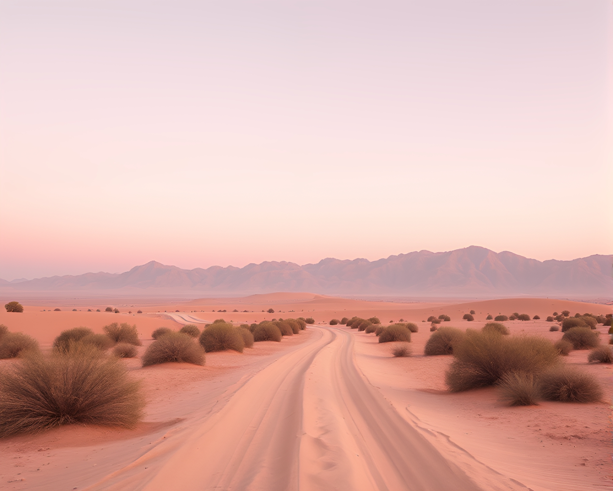 Blush Pink Mirage in Desert Oasis – free AI stock image