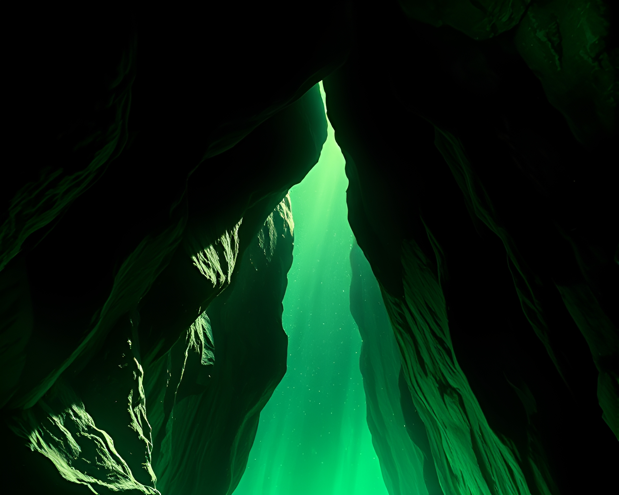 Emerald Silhouette: Dimensional Rift Pointillism – free AI stock image