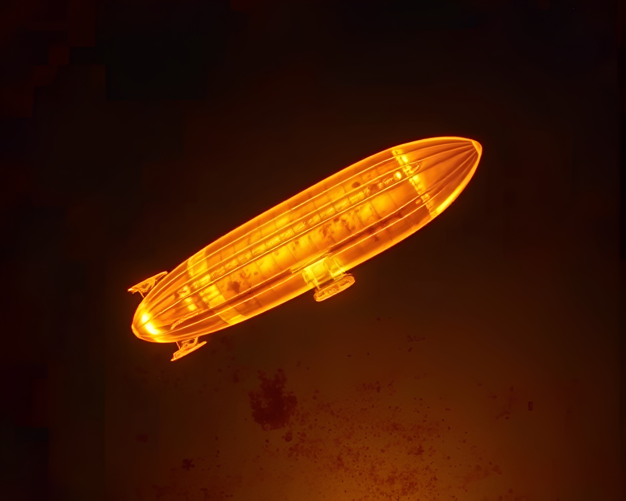 Rusty Zeppelin Illuminated by Firefly Light – free AI stock image