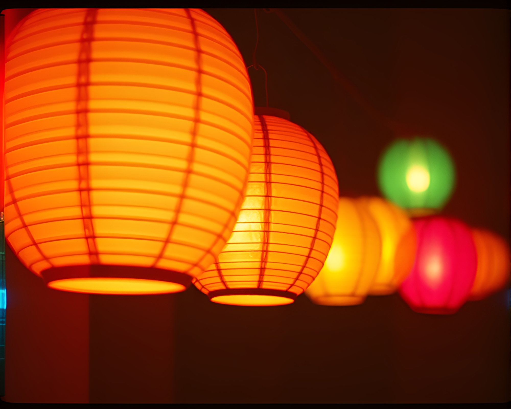 Glitch Paper Lantern Illuminated Cross-Processed Composition – free AI stock image
