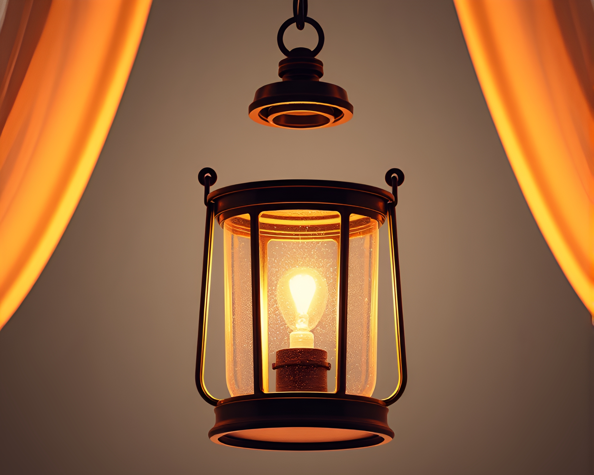 Mesmerizing Oil Lantern Wireframe Illumination – free AI stock image
