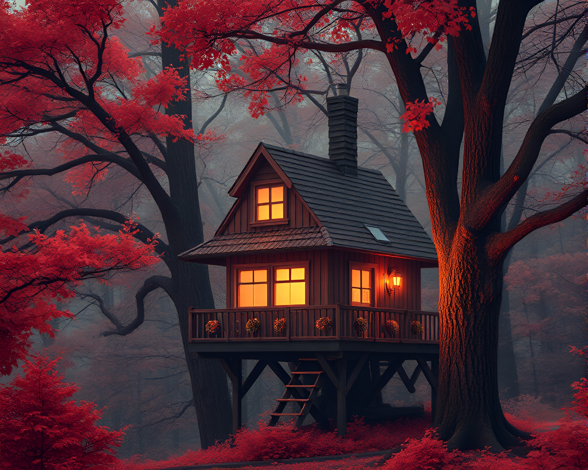 Retro Pixel Art Treehouse Studio Shot – free AI stock image