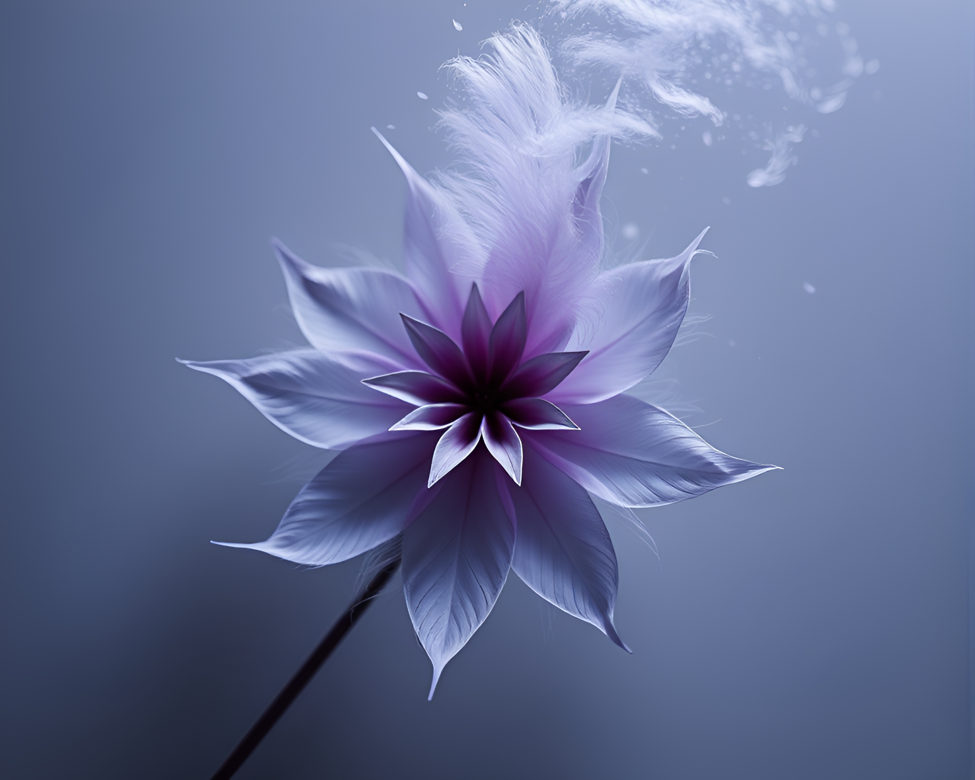 Necromantic Origami Blossom in Infrared Glow – free AI stock image