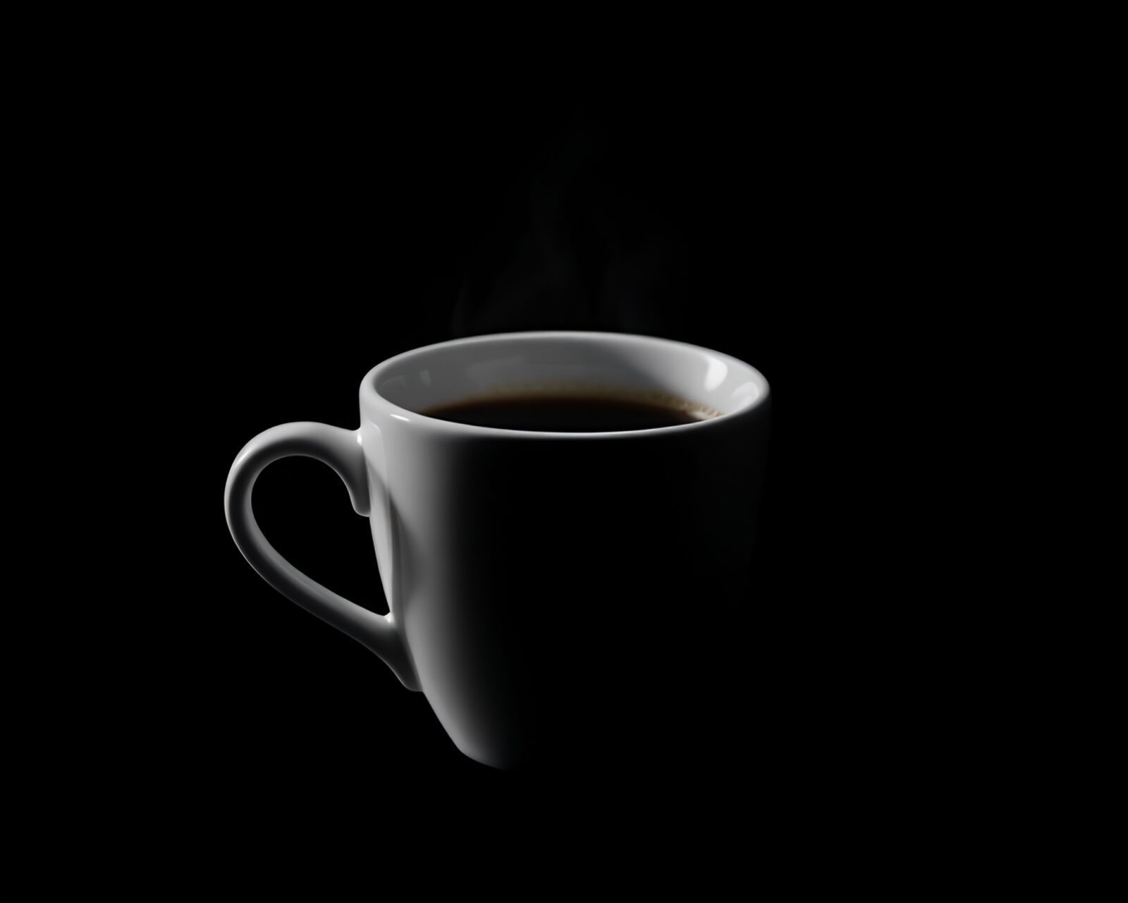 Artistic charcoal strokes depicting coffee cup in dramatic light
