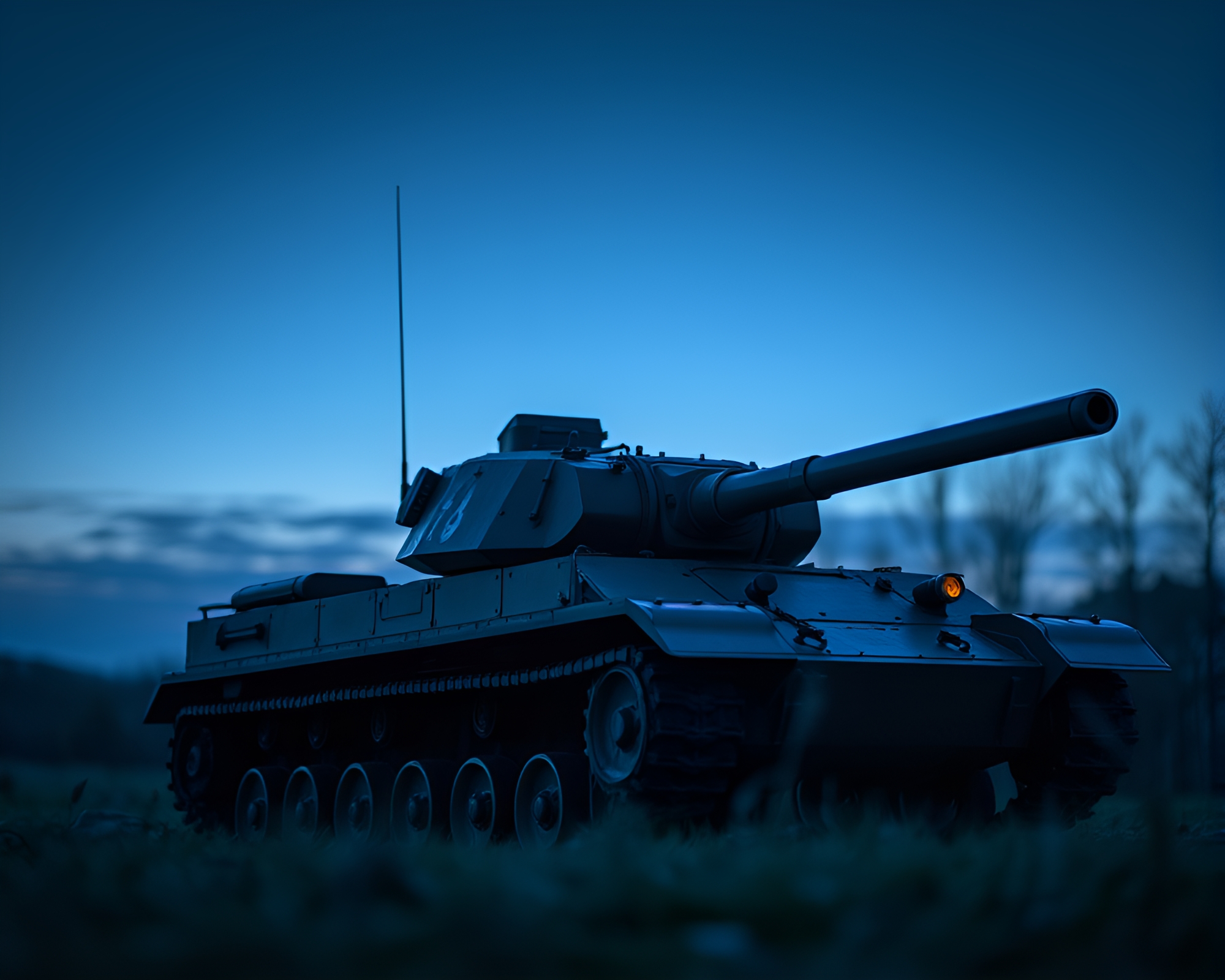 Fibonacci Spiral Tank at Twilight Blue Hour Artwork – free AI stock image