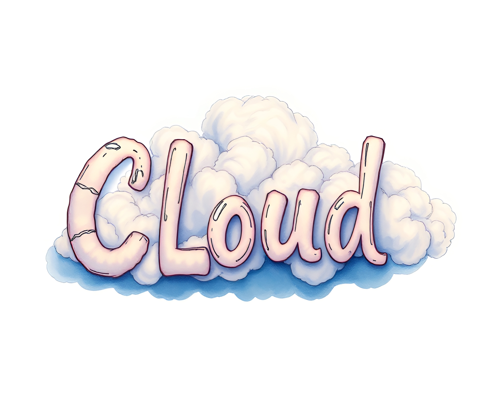 Handwritten letter floating in cloud formations – free AI stock image