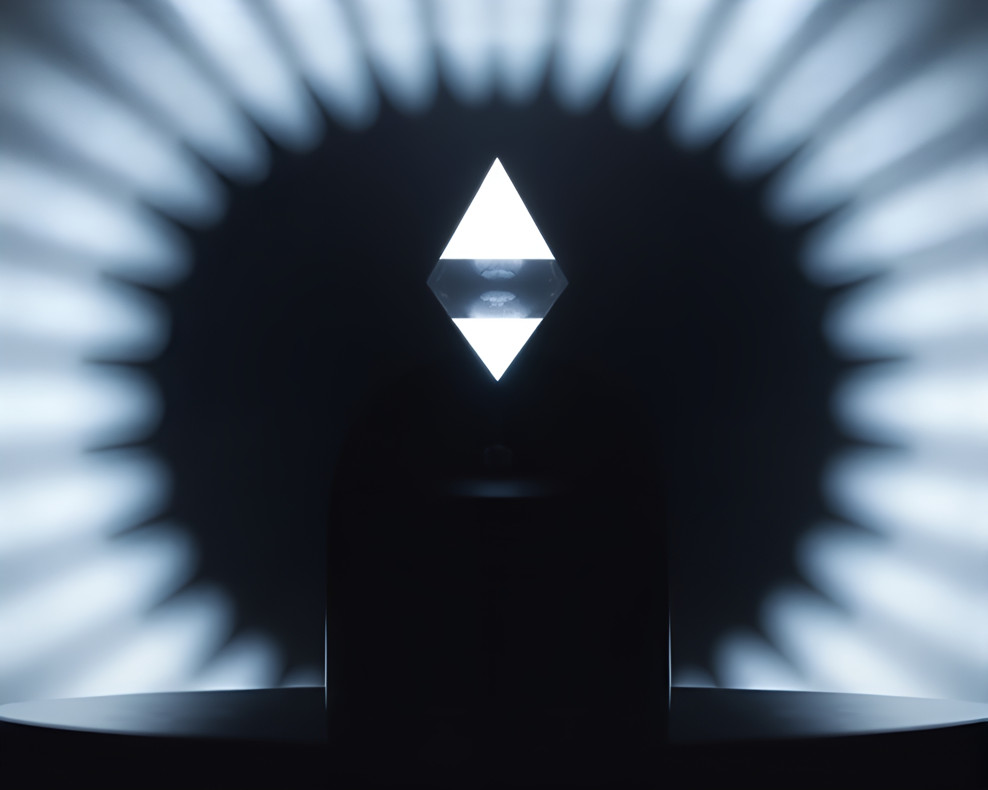 Symmetrical Prism Lamp Refraction – free AI stock image