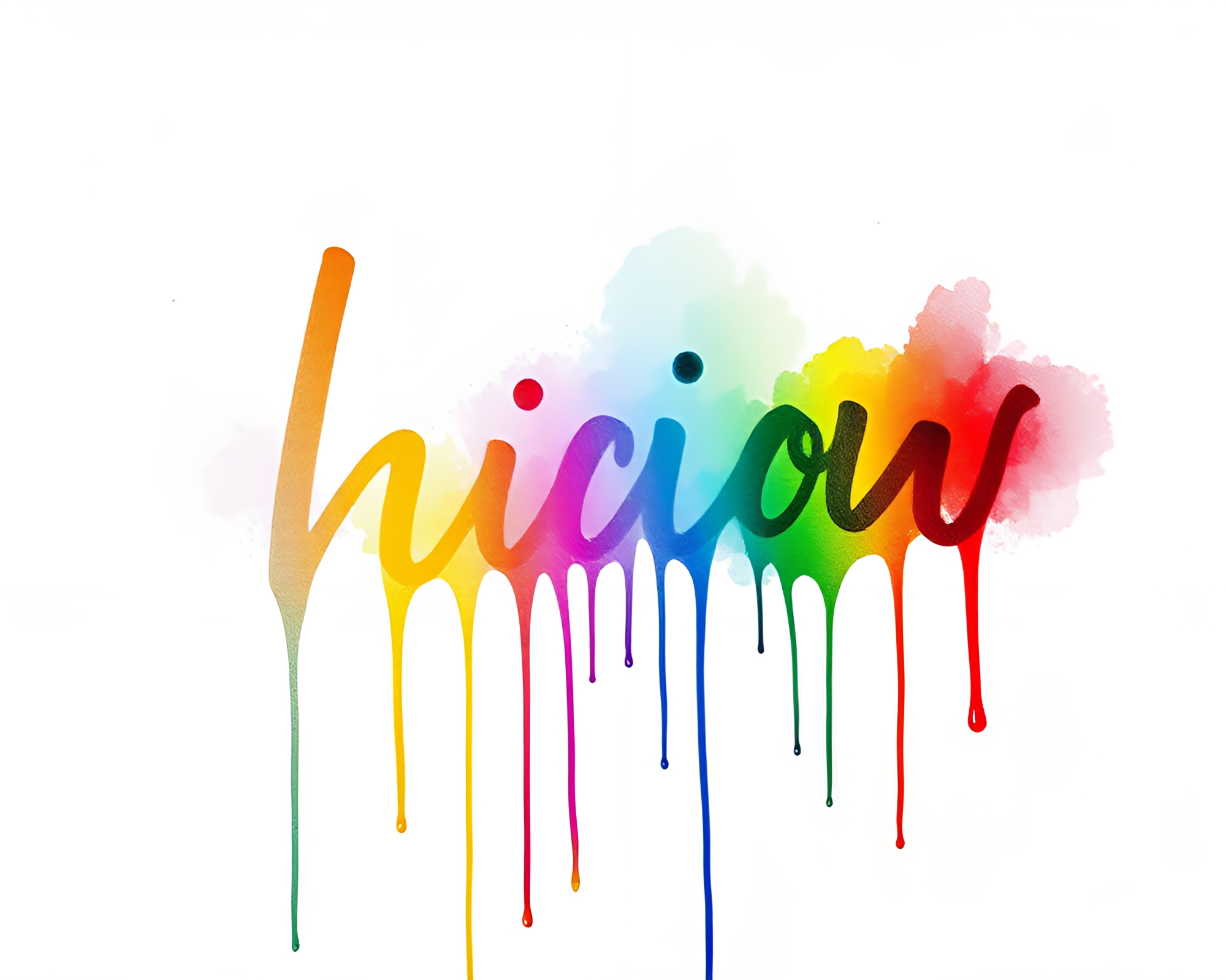 Rainbow Spectrum Handwritten Letter with Spray Paint Drips – free AI stock image