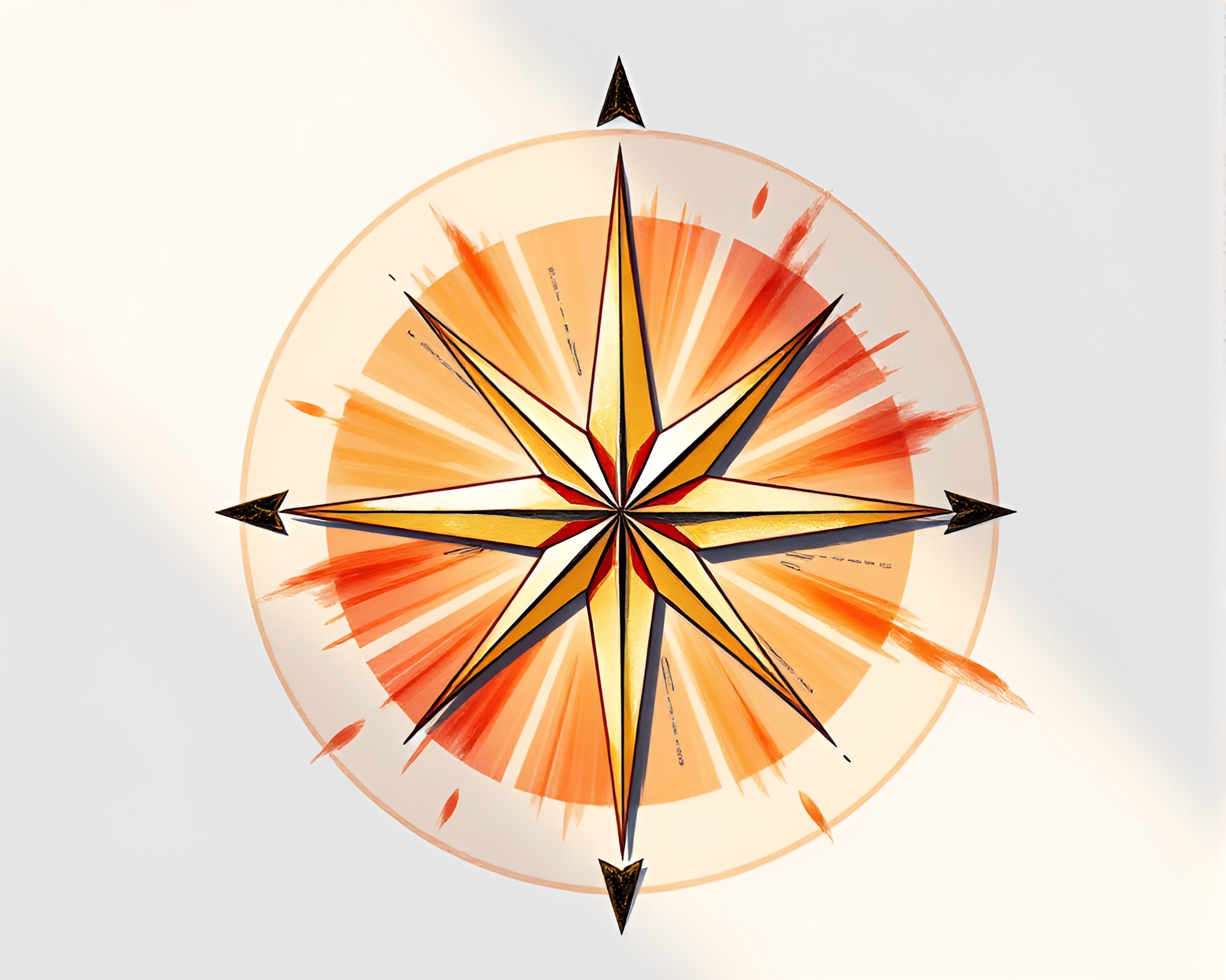 Dazzling Compass Design with Starburst Shading Strokes – free AI stock image