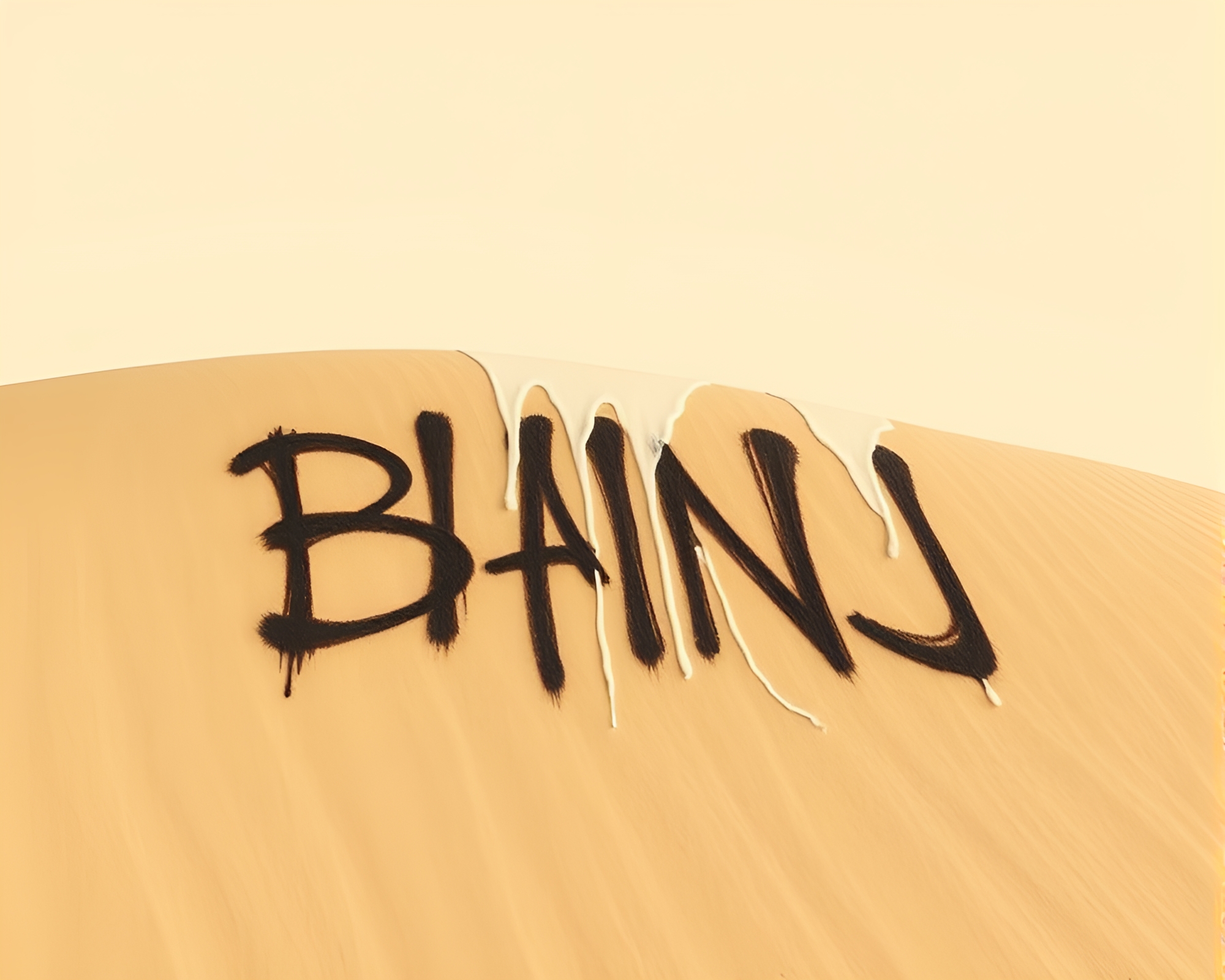 Graffiti Drips in Warm Sand Dunes – free AI stock image