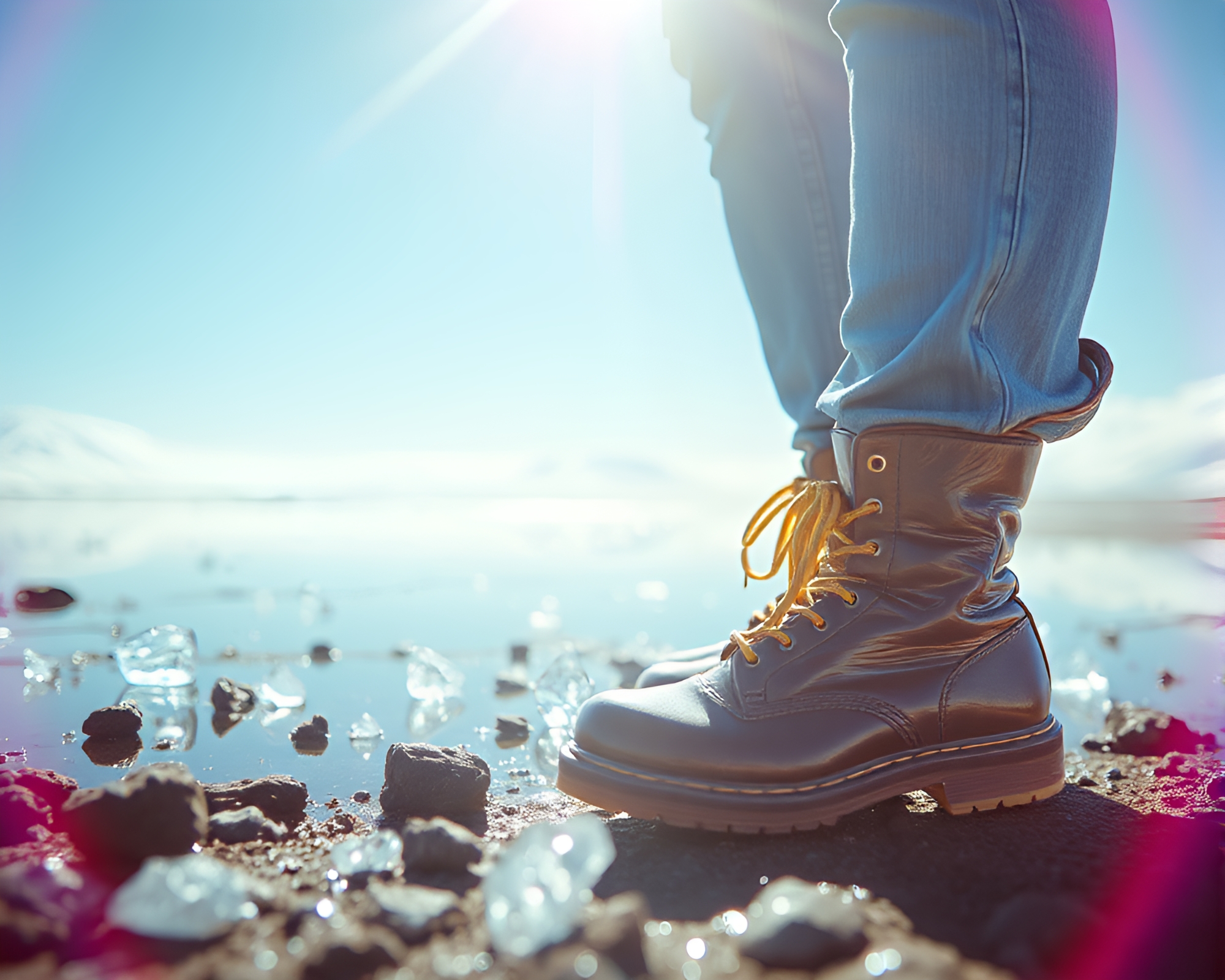 Vibrant Gravity Boots with Chromatic Aberration – free AI stock image