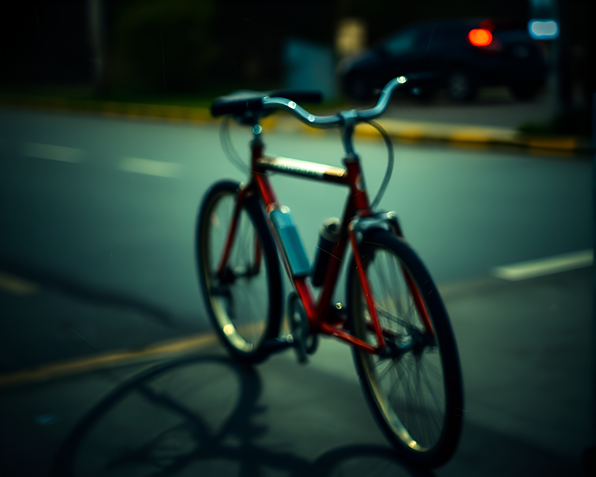 Vintage bicycle in desolate alleyway with scratched textures – free AI stock image