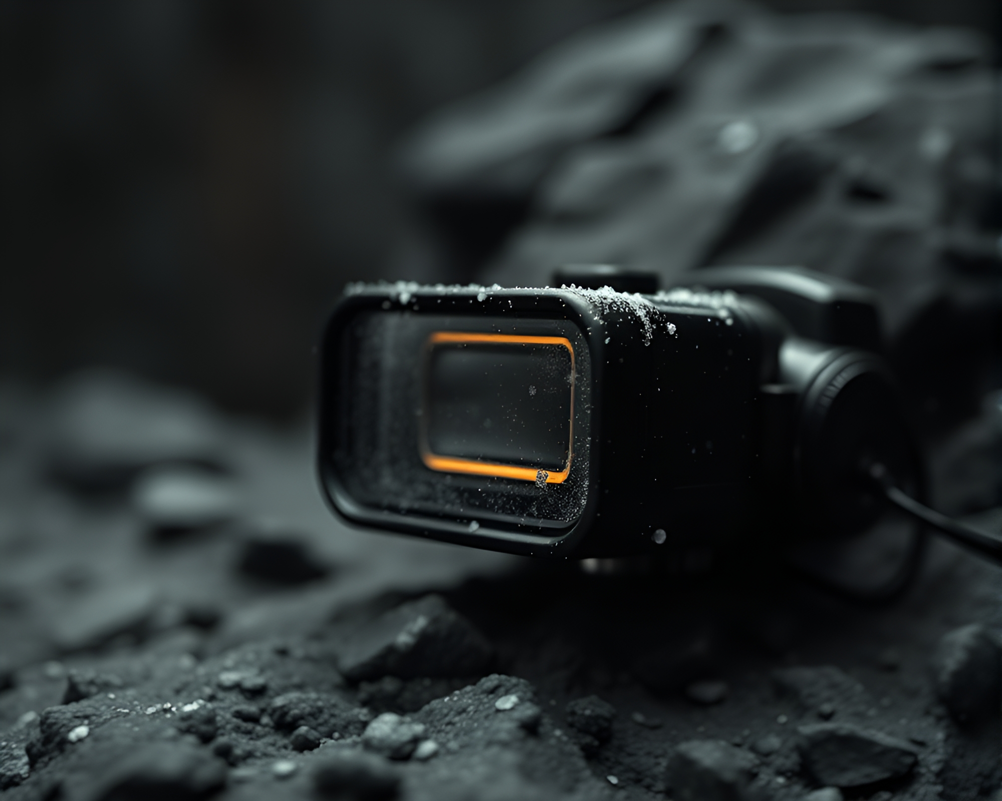 16-bit augmented reality overlay in charcoal black focus stacking – free AI stock image