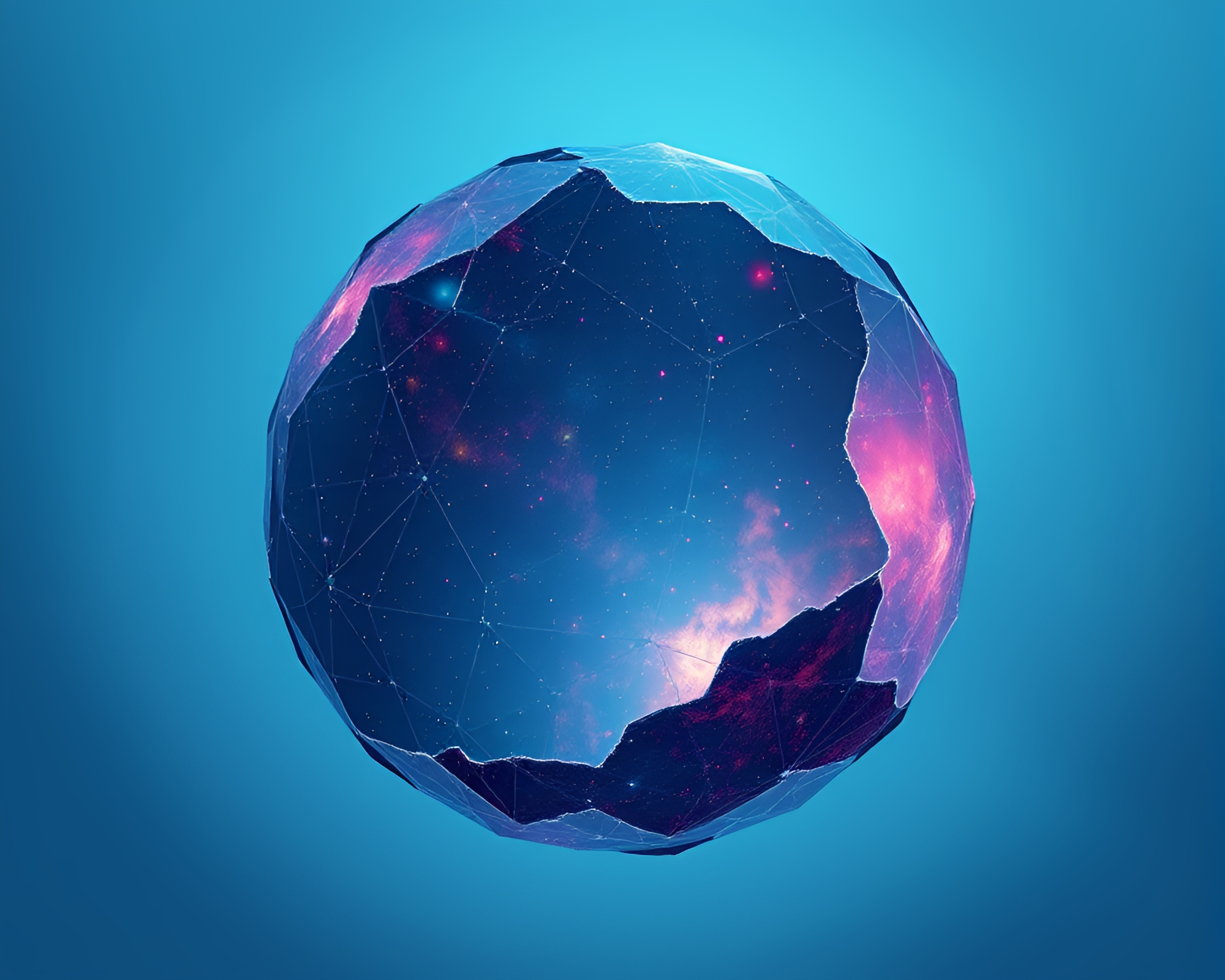 Torn Edges Underwater Dome in Galaxy-Inspired Colors – free AI stock image