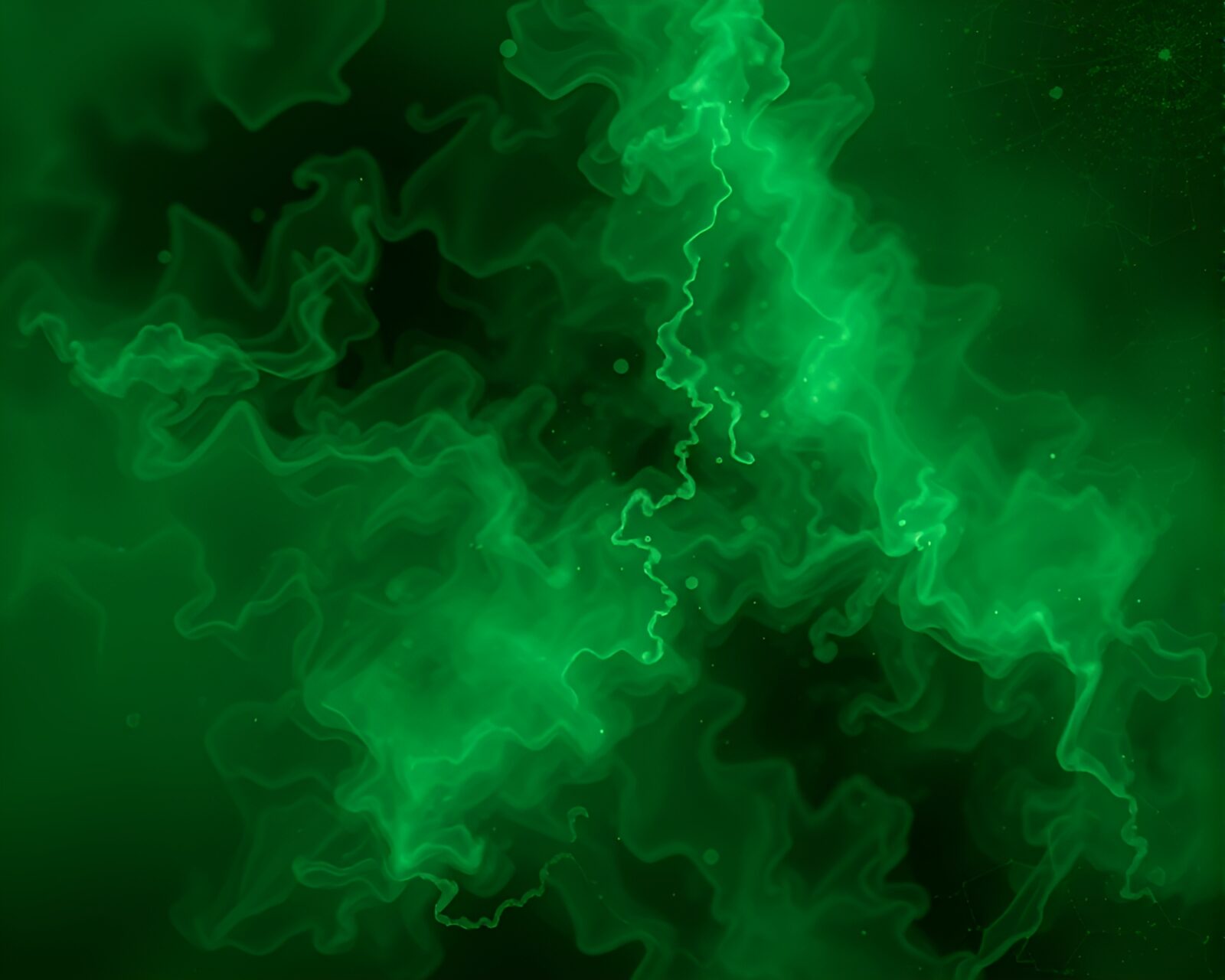 Satellite imagery transformed into green vapor in a forest setting