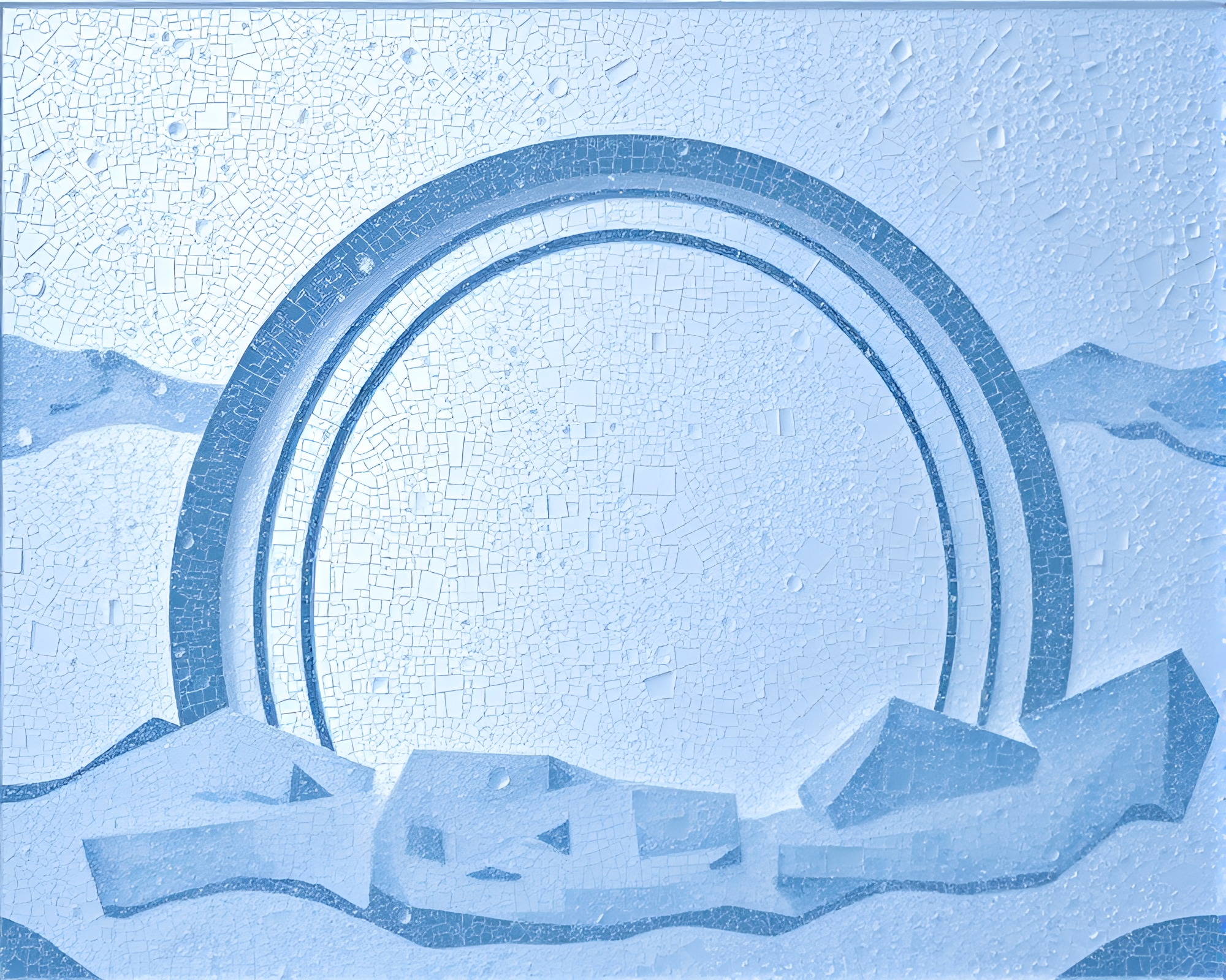 Glass Igloo Abstract Mosaic Art – free AI stock image