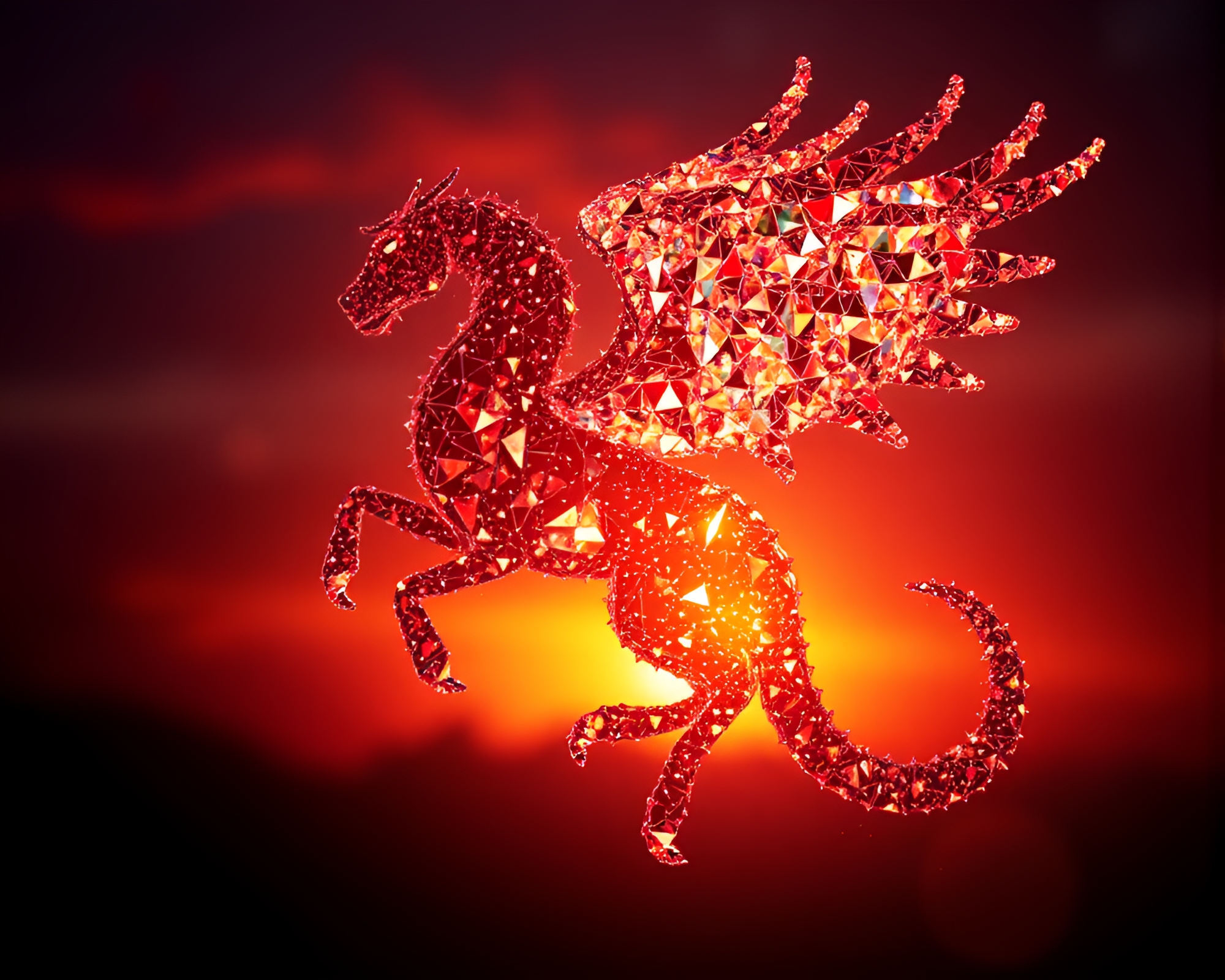 Chimera Reflections in Cool Dawn Light Mosaic – free AI stock image