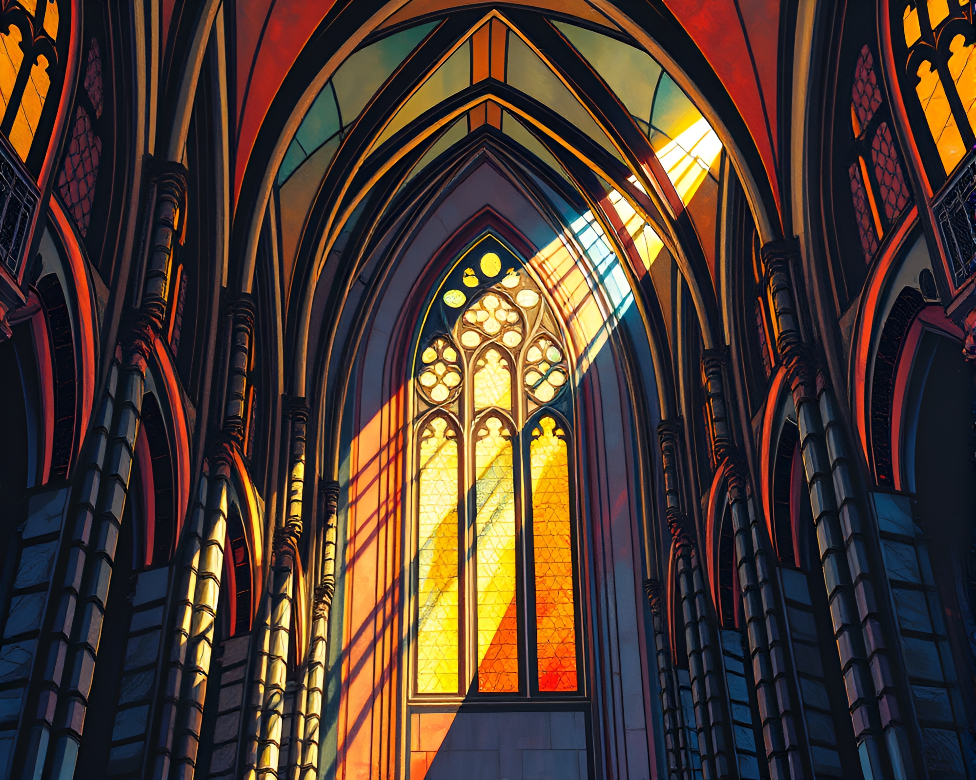 Zebra Harmony: Impasto Cathedral Light Illustration – free AI stock image