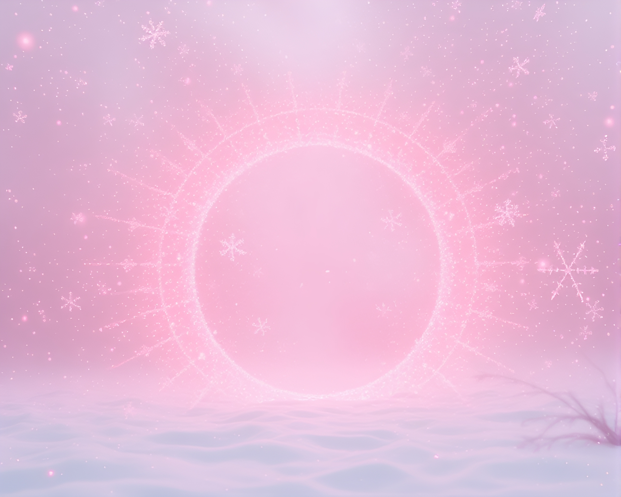Snowflake Multiverse Portal: Blush Algorithmic Art – free AI stock image