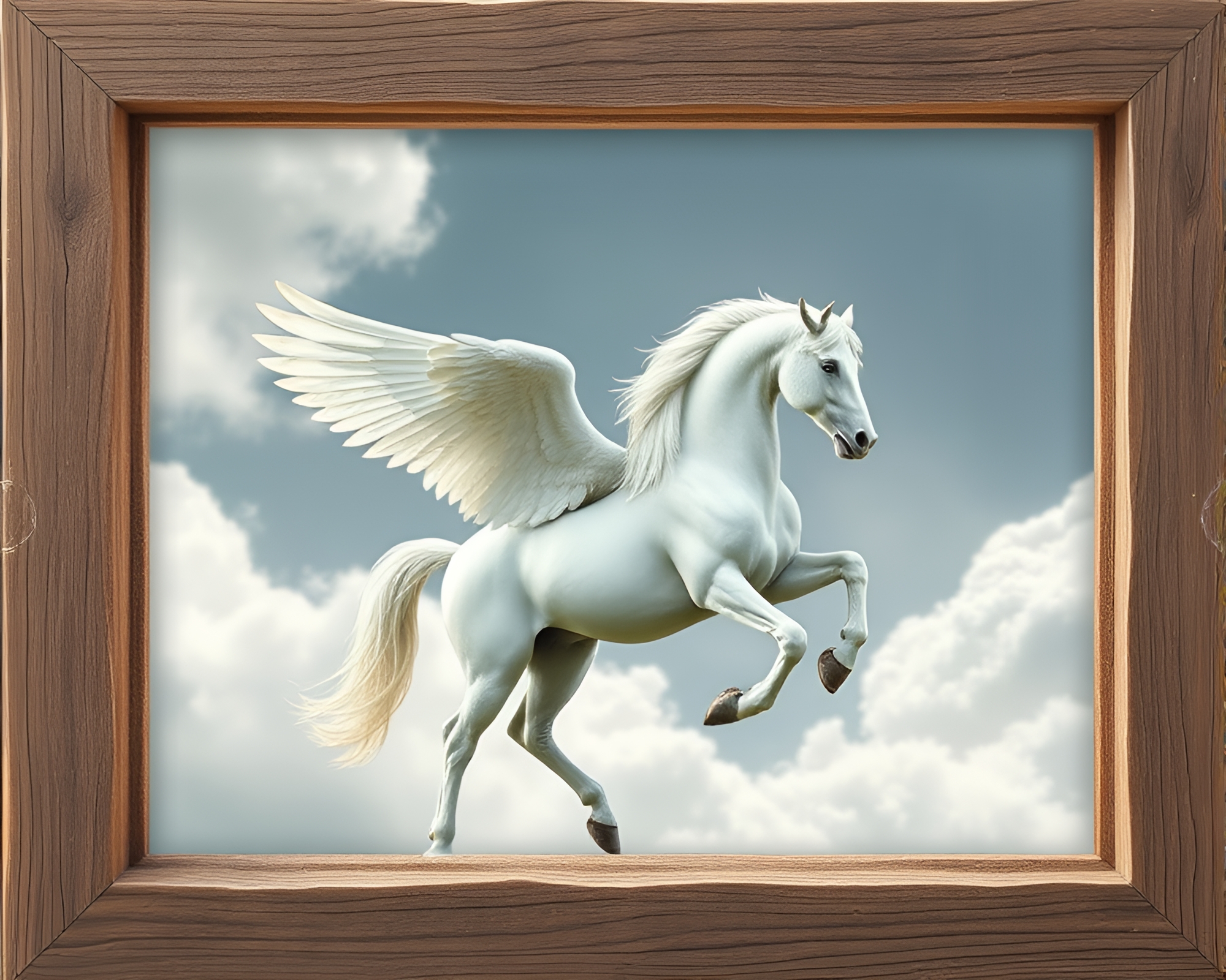 Majestic Pegasus framed by nature’s beauty – free AI stock image