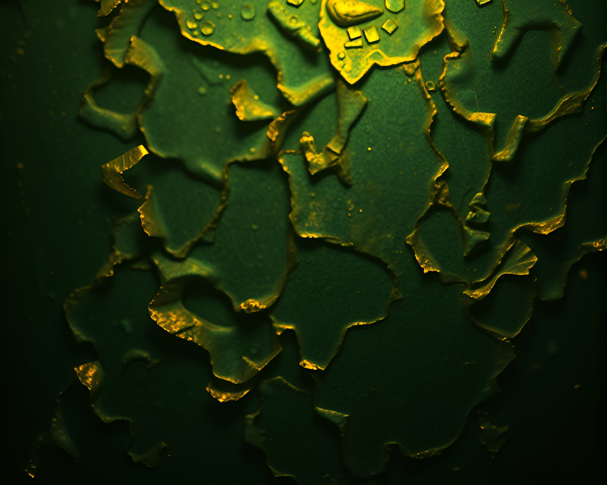 Copper Hydra Emerges from Yellow Mist – free AI stock image