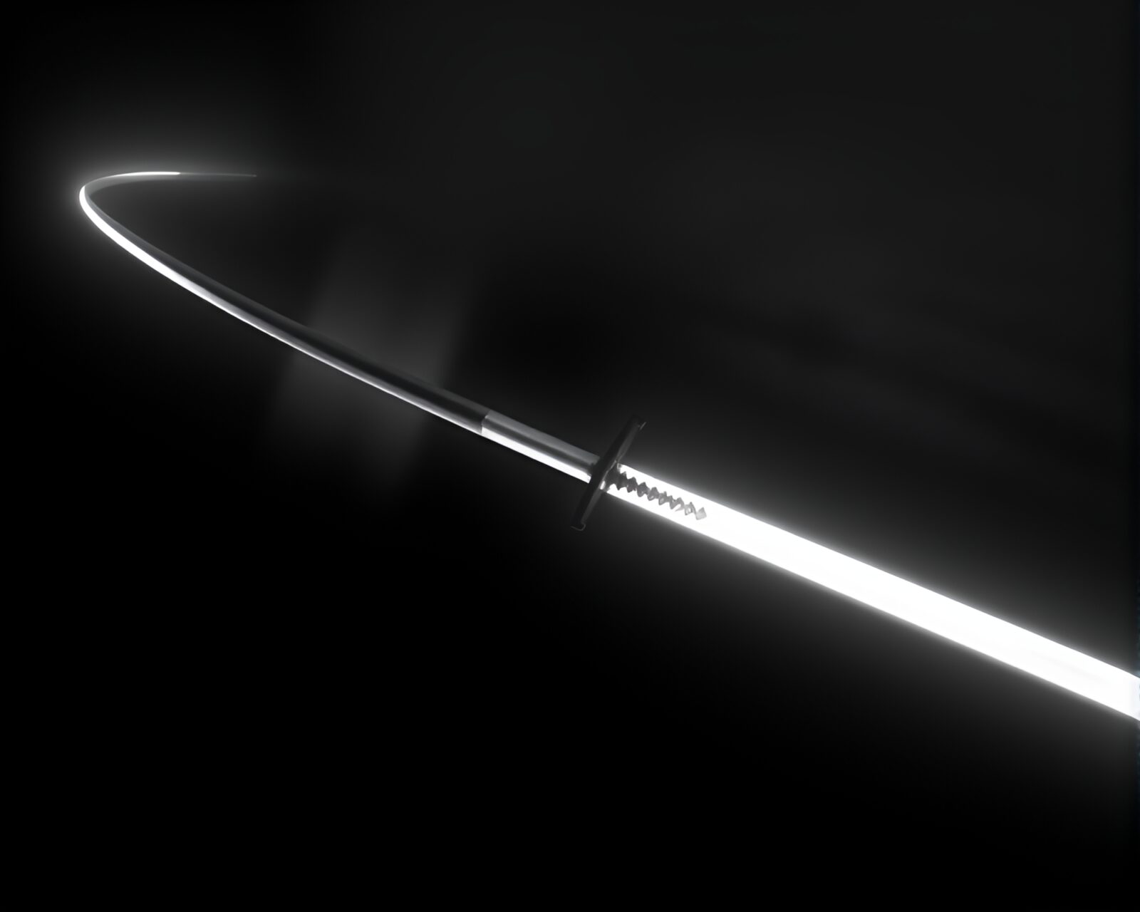 Dynamic sword duel in gloomy tri-tone lighting