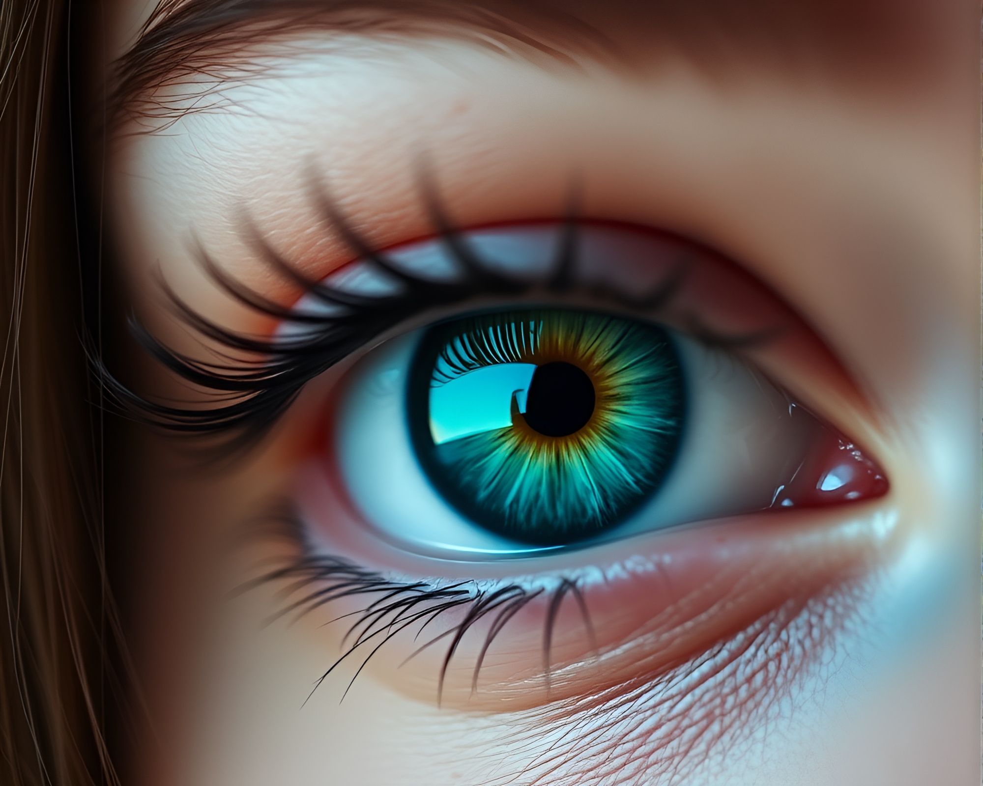 Futuristic Smart Contact Lens Depth Layering Composition – free AI stock image
