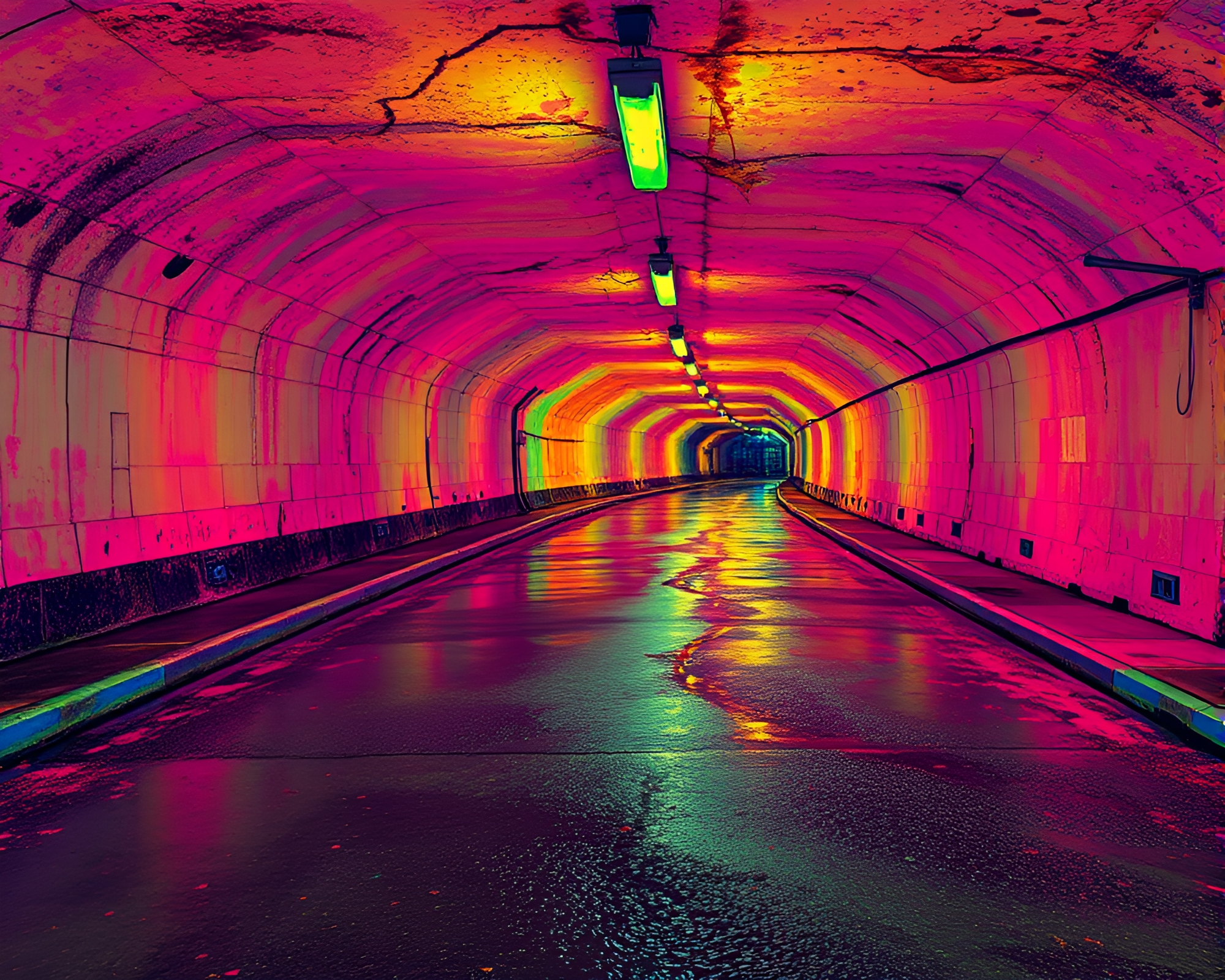 Glowing Underground Bunker Reflecting Thermal Colors – free AI stock image