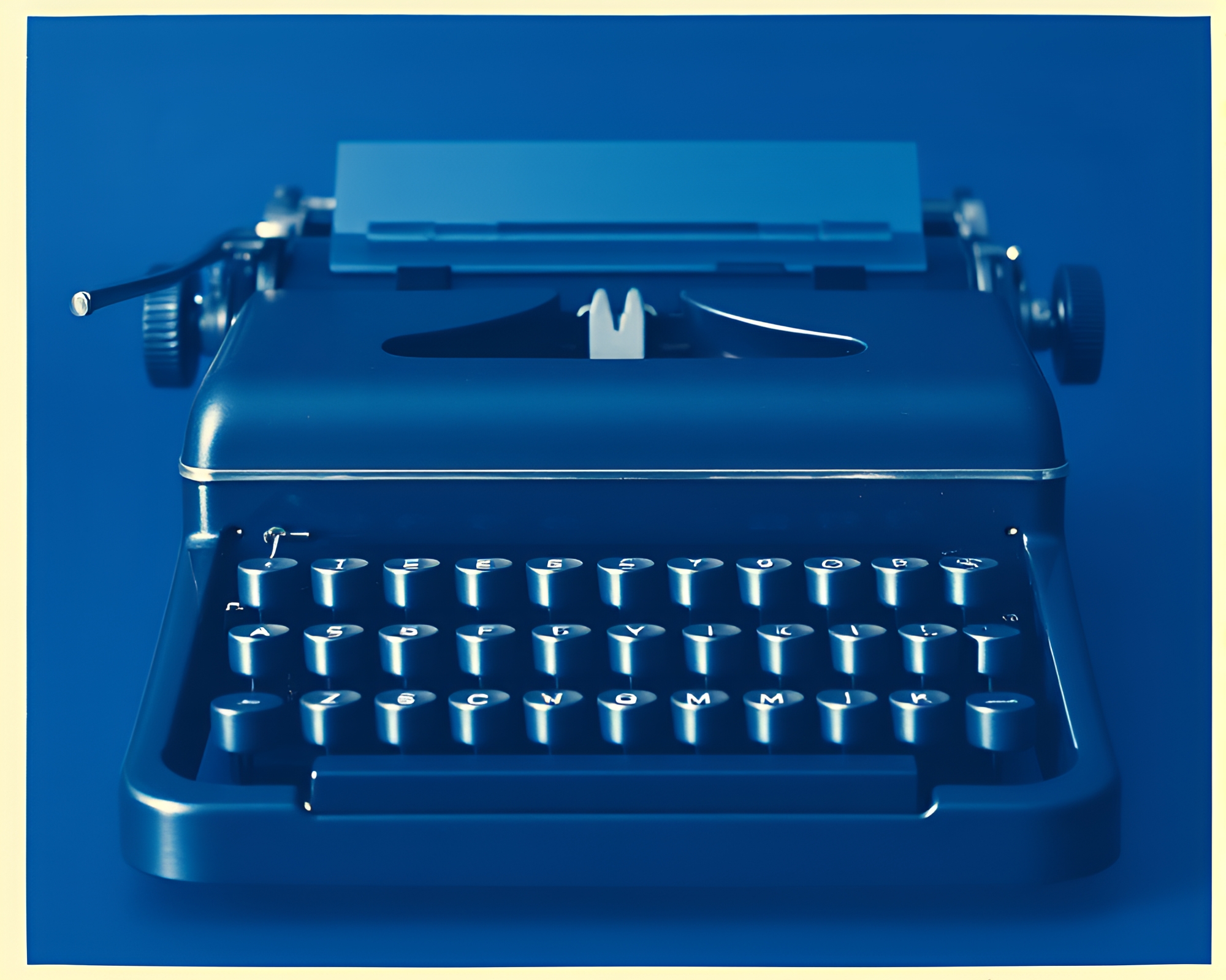 Antique Typewriter Double Reflection Blueprint Art – free AI stock image