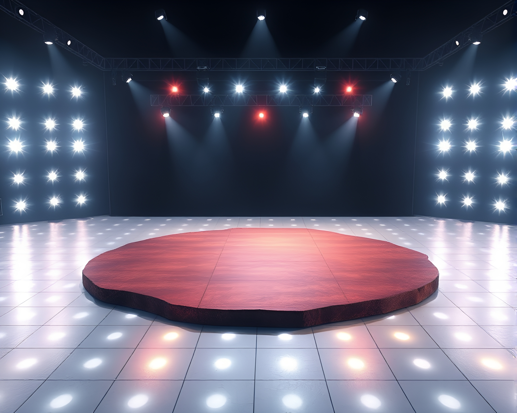 Subsurface Island Concert Stage Lights Grid Composition – free AI stock image