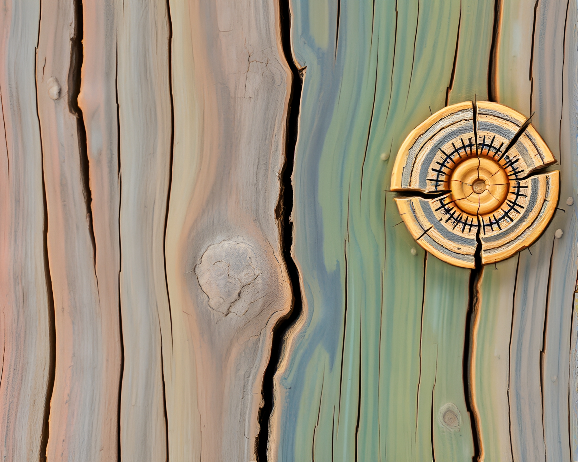 Enchanted Troll Among Mesmerizing Wood Grain Patterns – free AI stock image