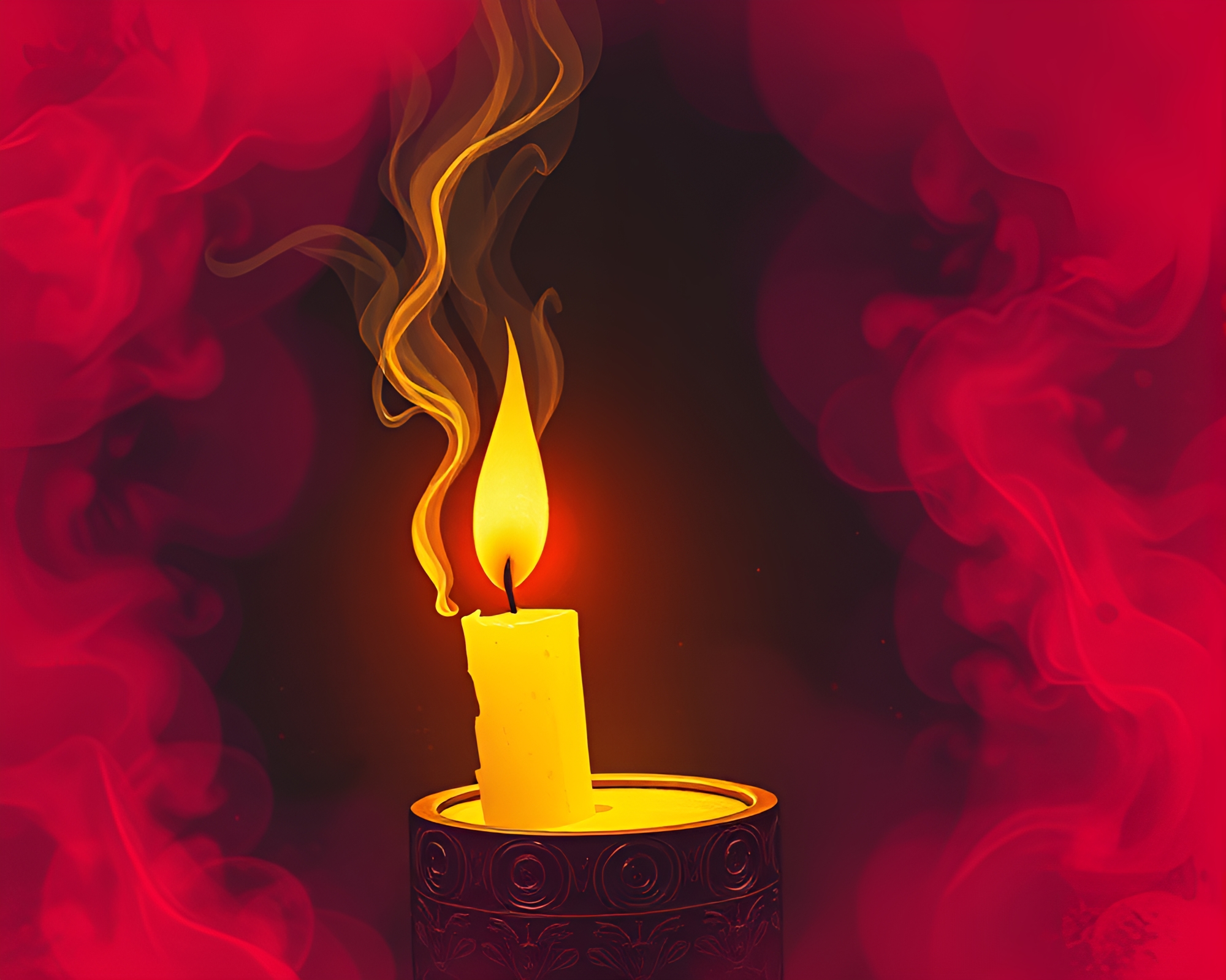 Cyberpunk Shield Illuminated by Candle Smoke Lens Vignette – free AI stock image