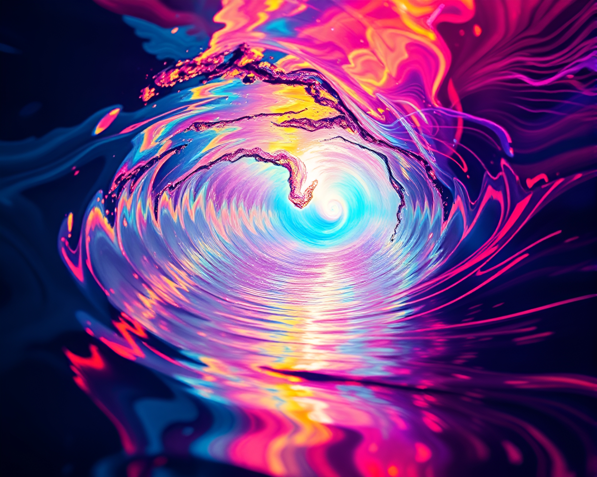 Neon Time Vortex Distortion – free AI stock image
