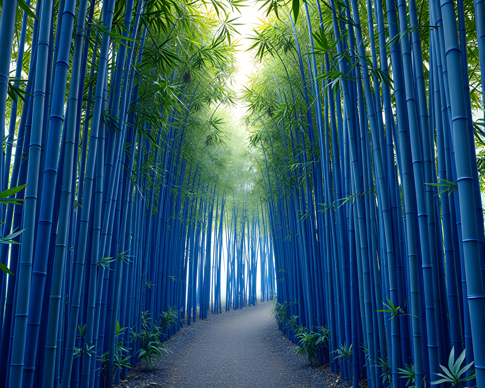 Bamboo Grove Serenity in Digital Low-Poly Art – free AI stock image