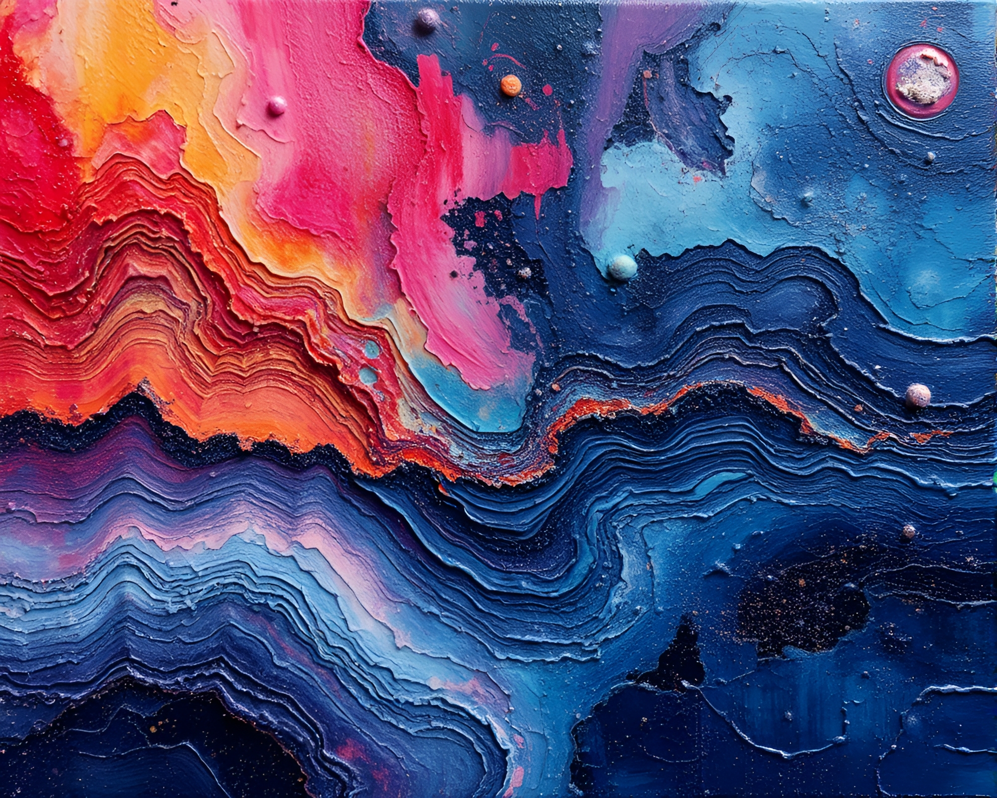 Abstract Expressionism in Galaxy-Inspired Colors – free AI stock image