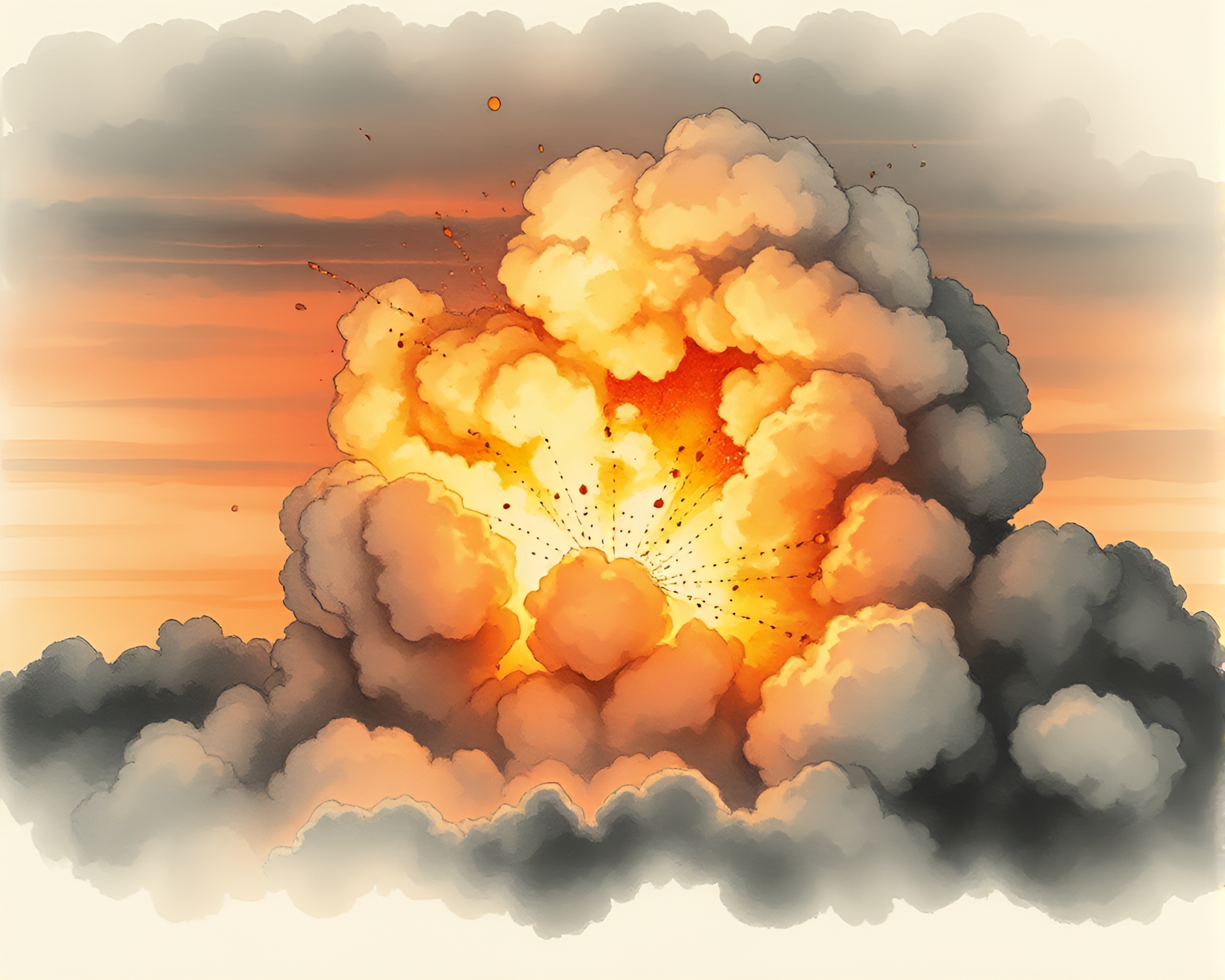 Explosive Morse Code Communication at Dawn – free AI stock image