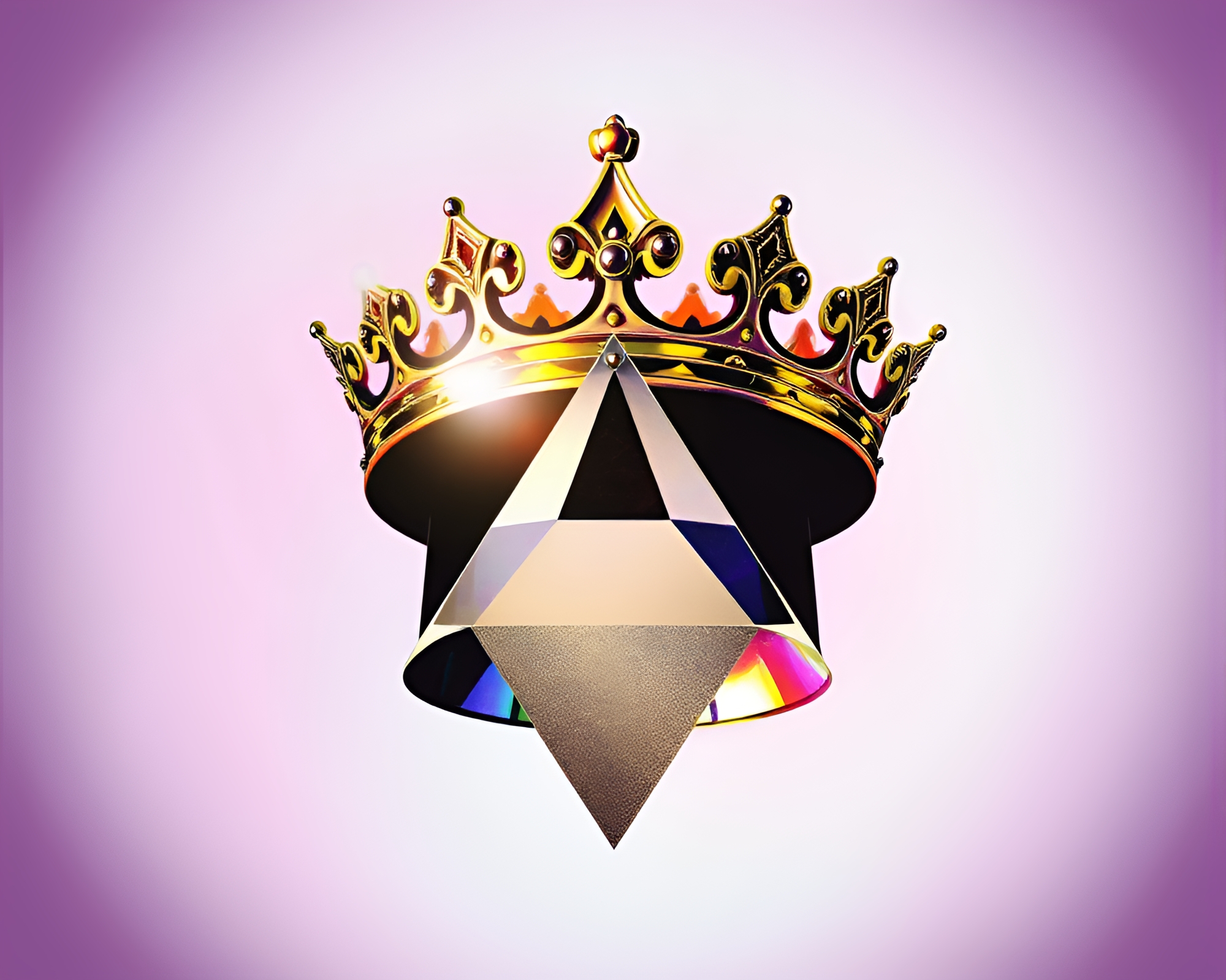 Crown of Prism Refractions: Vector Photocollage Art – free AI stock image