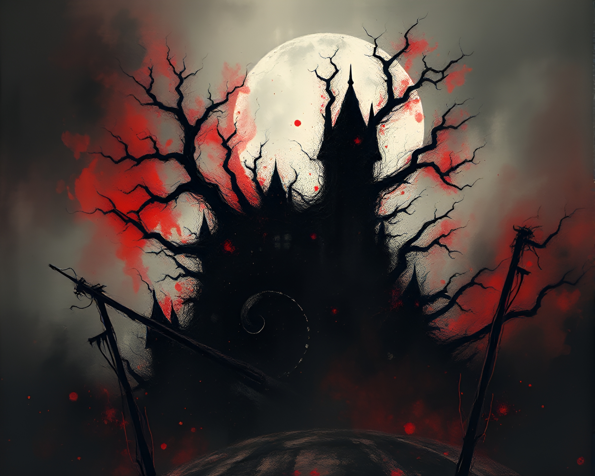Eldritch Lovecraftian Horror in Noir Expressionist Style – free AI stock image