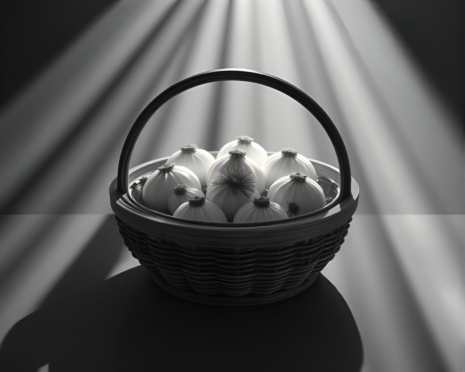 Divine rays shining on a perfectly arranged dim sum feast