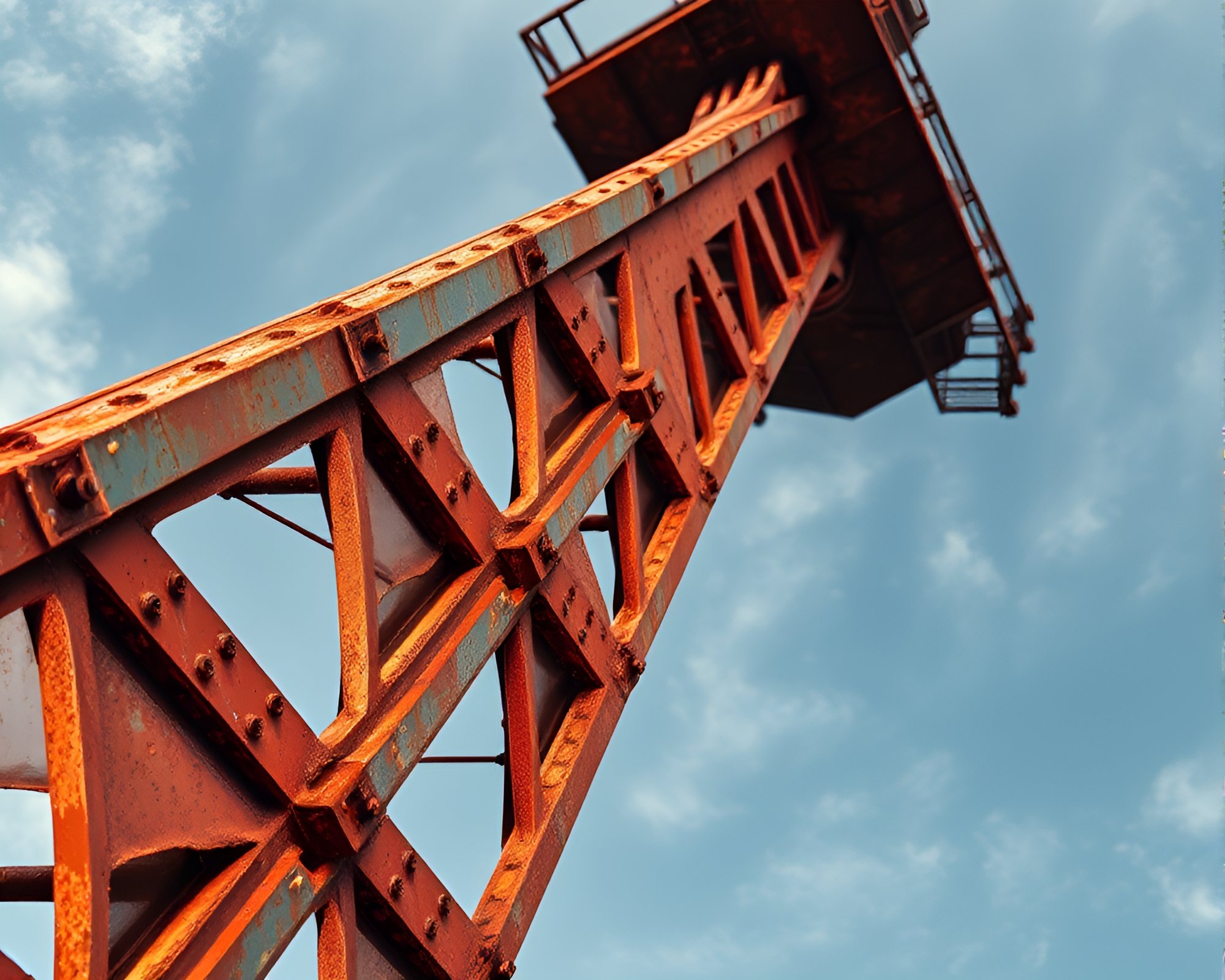 Tower of Copper Tones: Rust Patina Composition – free AI stock image
