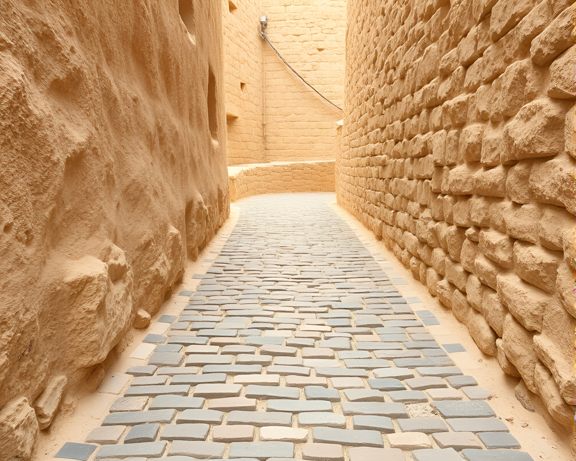 Leviathan Guardian on Cobblestone Path – free AI stock image